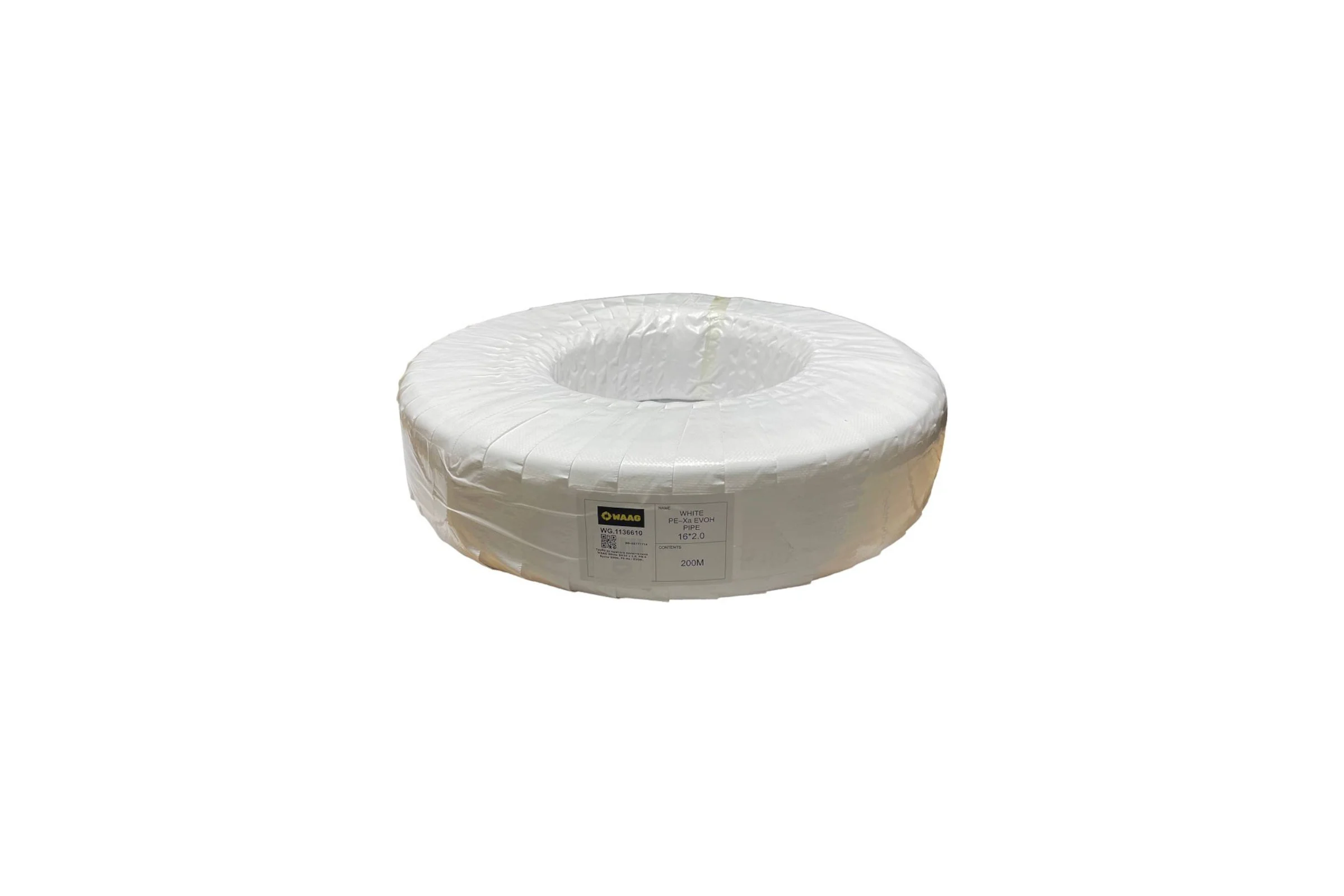 Труба из сшитого полиэтилена WAAG White DN16 x 2,0, PN 6 (бухта 200м), PE-Xa / EVOH, прозрачная WG.1136610