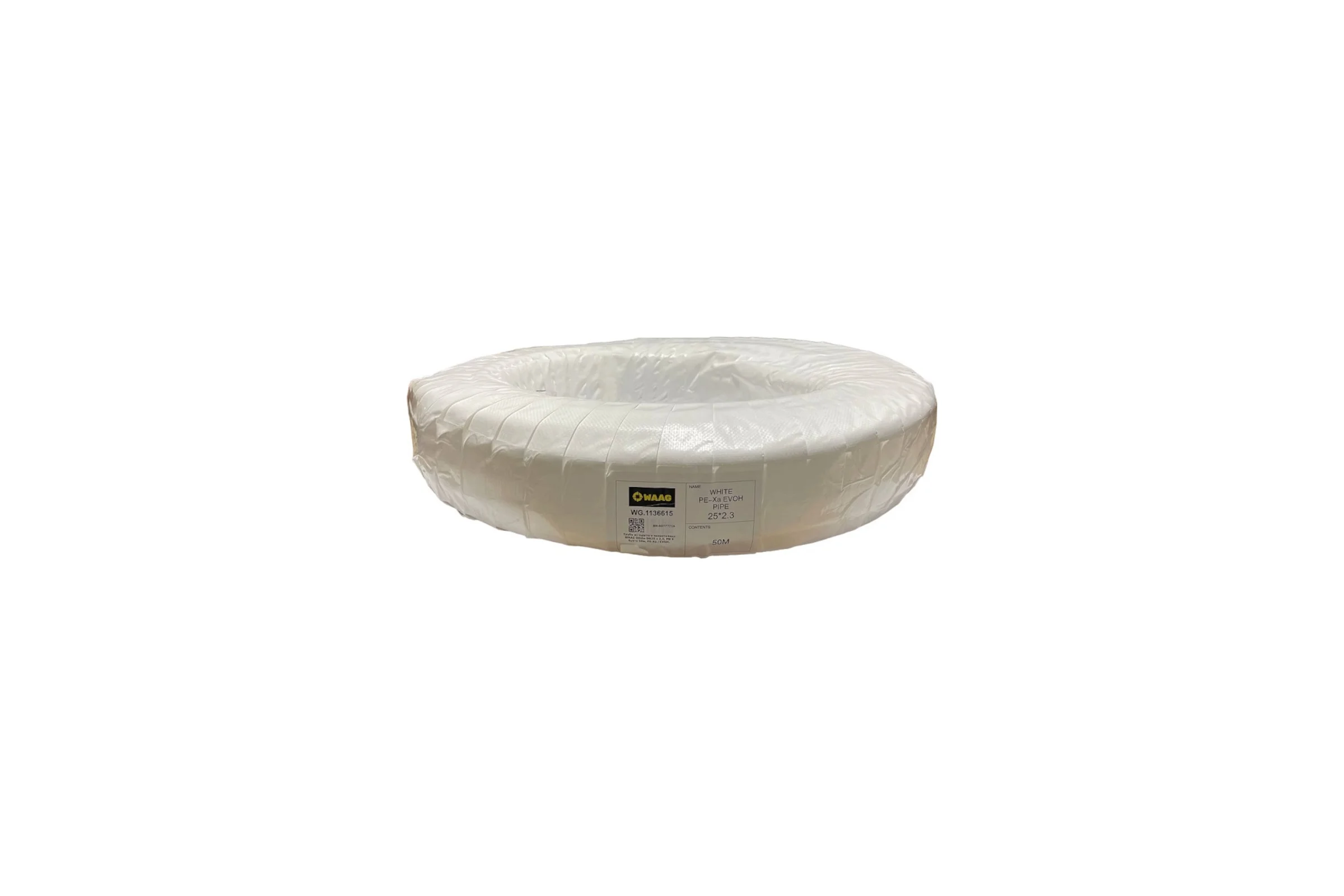 Труба из сшитого полиэтилена WAAG White DN25 x 2,3, PN 6 (бухта 50м), PE-Xa / EVOH, прозрачная WG.1136615