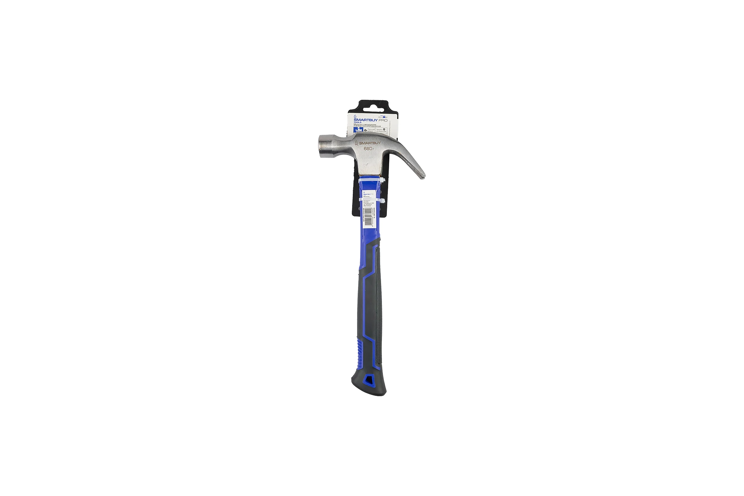 Молоток гвоздодер с фибергласс. антивибр. ручкой Smartbuy, слесарный, 680 гр, PRO TOOLS SBT-PRO-GHN-680