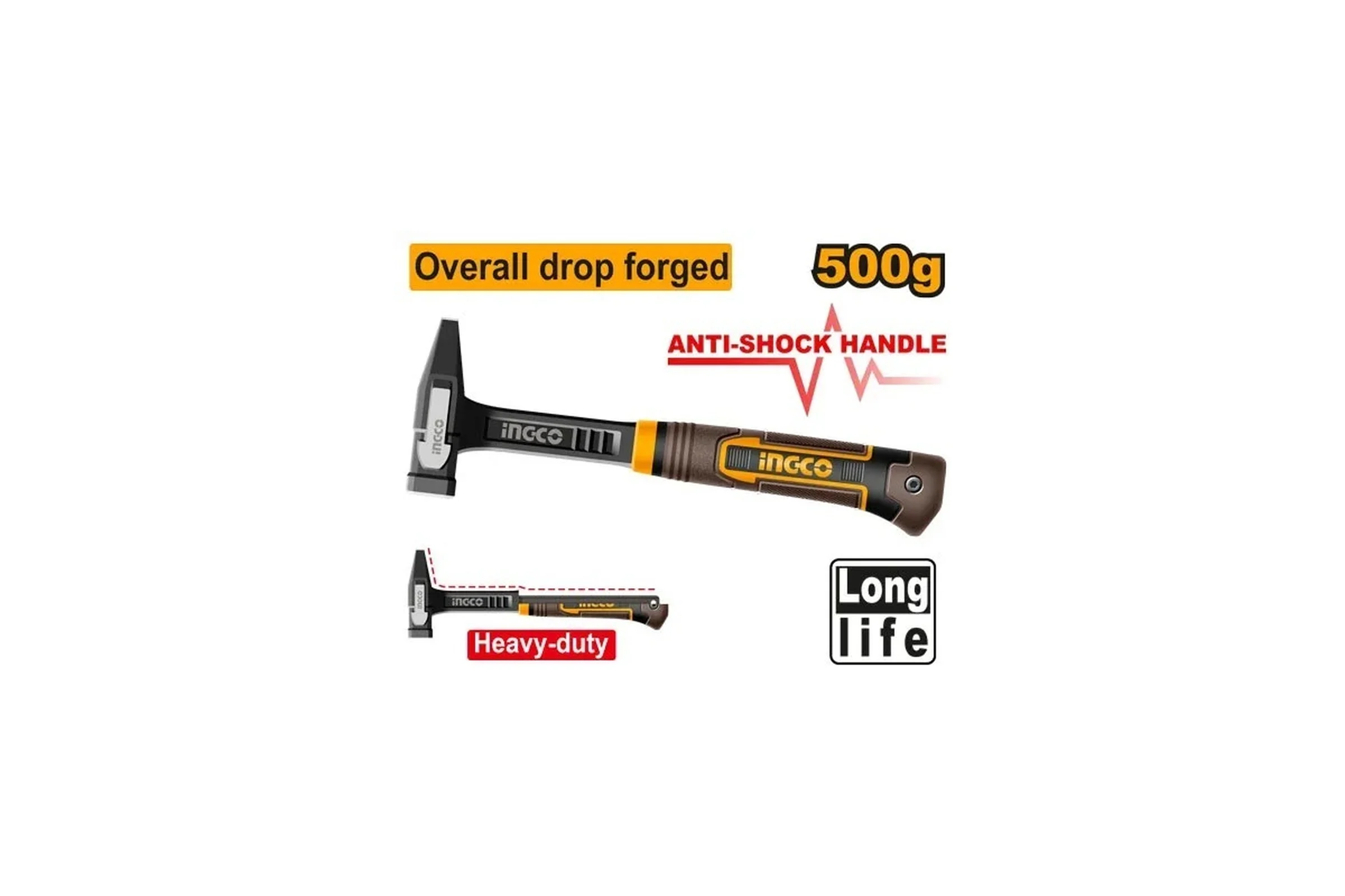 Молоток слесарный INGCO INDUSTRIAL 500 г (6/12) HMH82500L