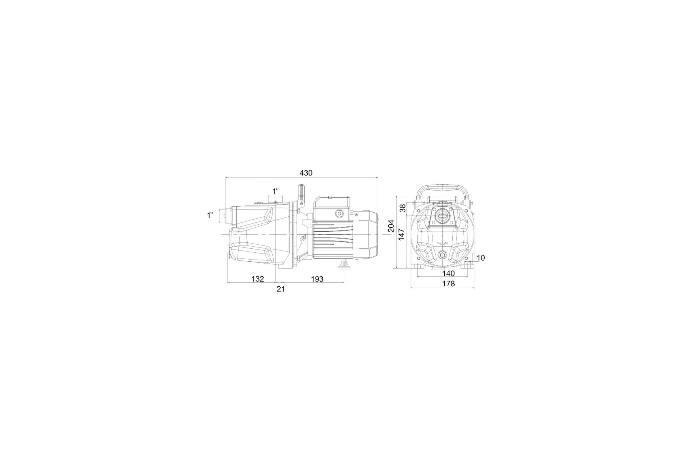 Насос повышения давления SHIMGE JET-L1, 550 (1х220В; 0,55кВт) 10150100191