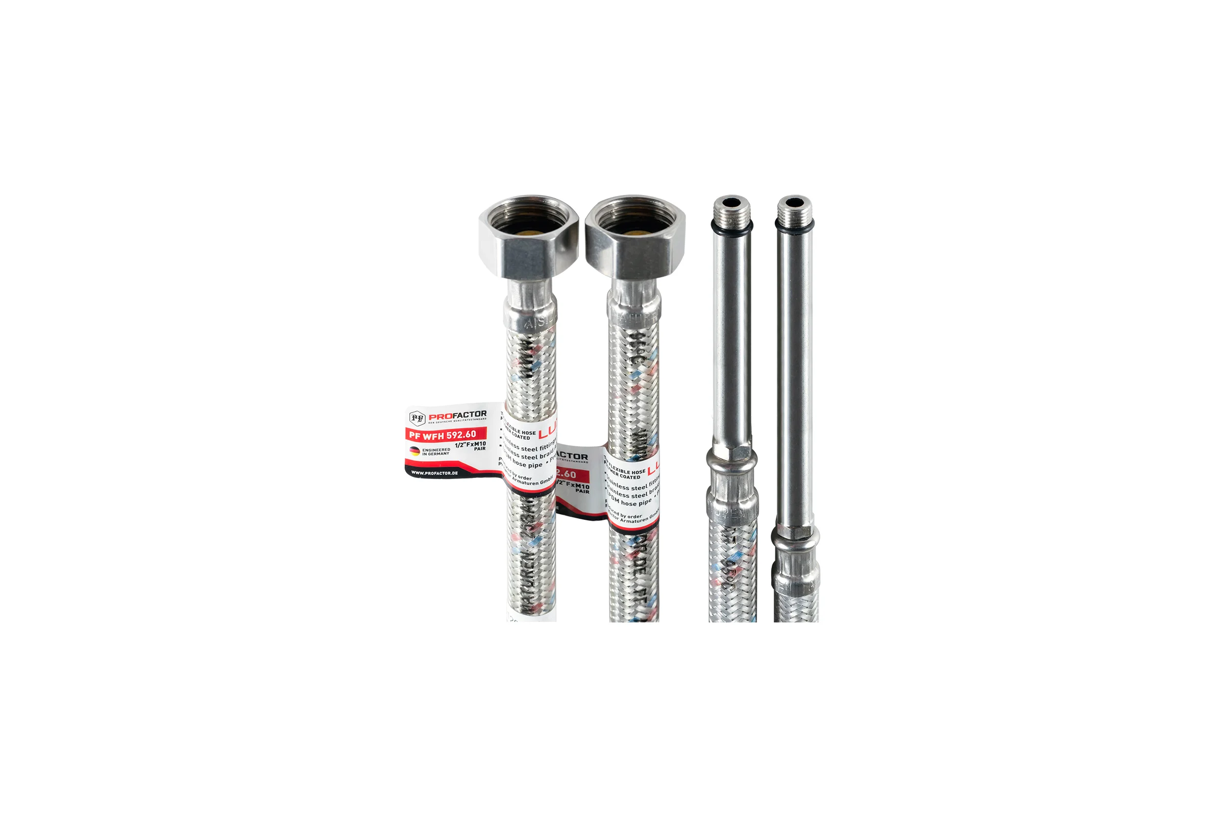 Подводка к смесителю PROFACTOR LUXE 1/2 с удлиненным штуцером 120/100мм х М10 пара - 30см PF WFH 592.30