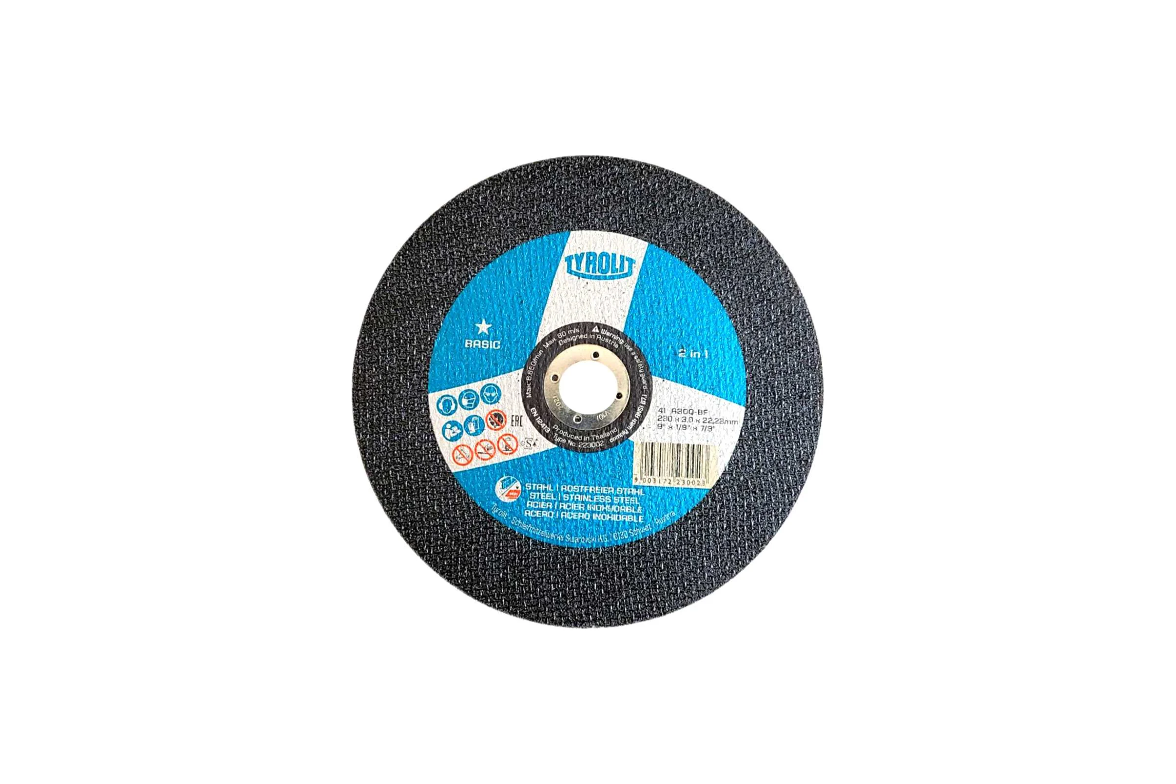 Круг отрезной Tyrolit 41С 230х3.0х22.23 A30Q-BF 223002