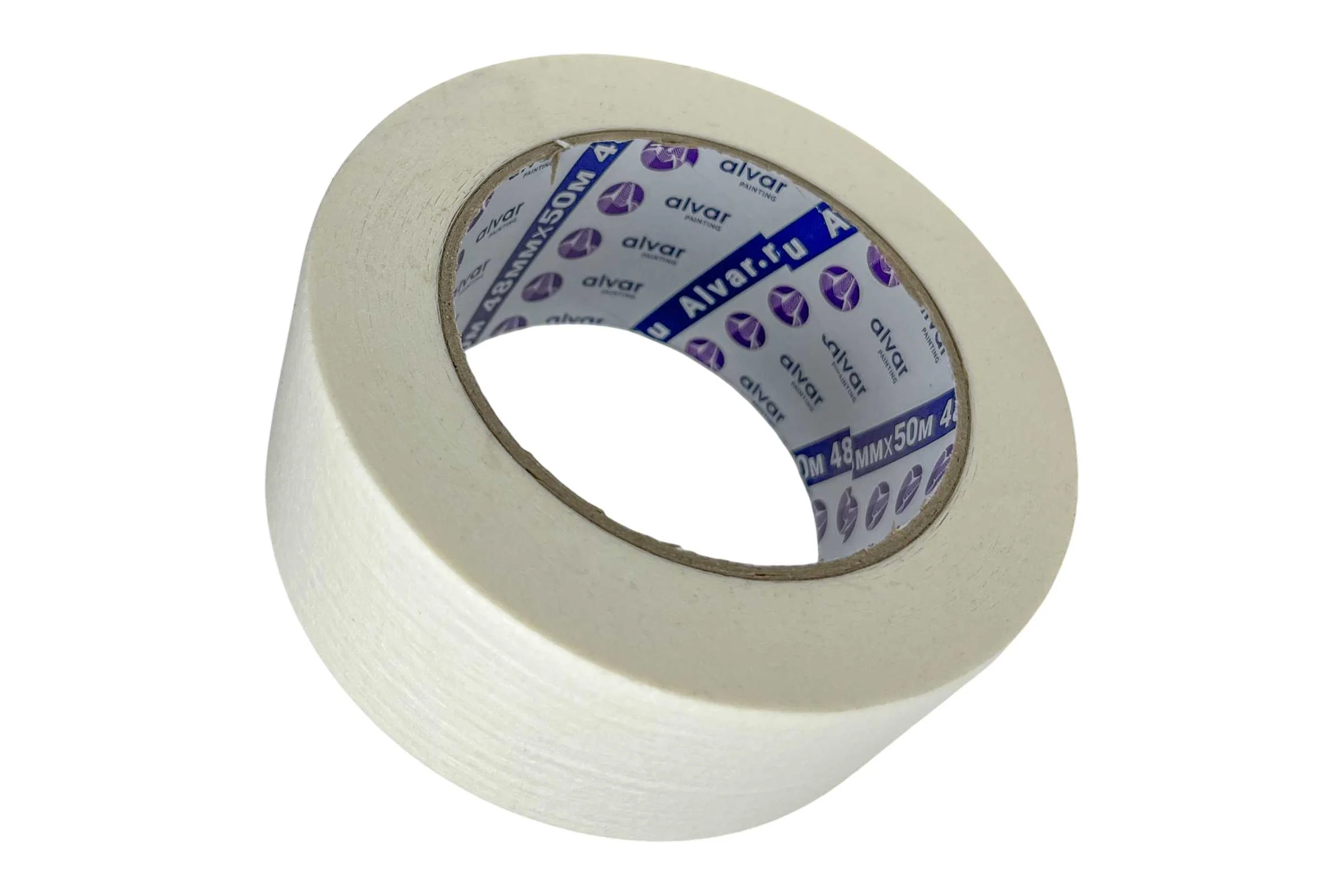 Малярная клейкая лента Alvar 48мм, 50м, белая (комплект из 6 штук) AL-MT4850_6