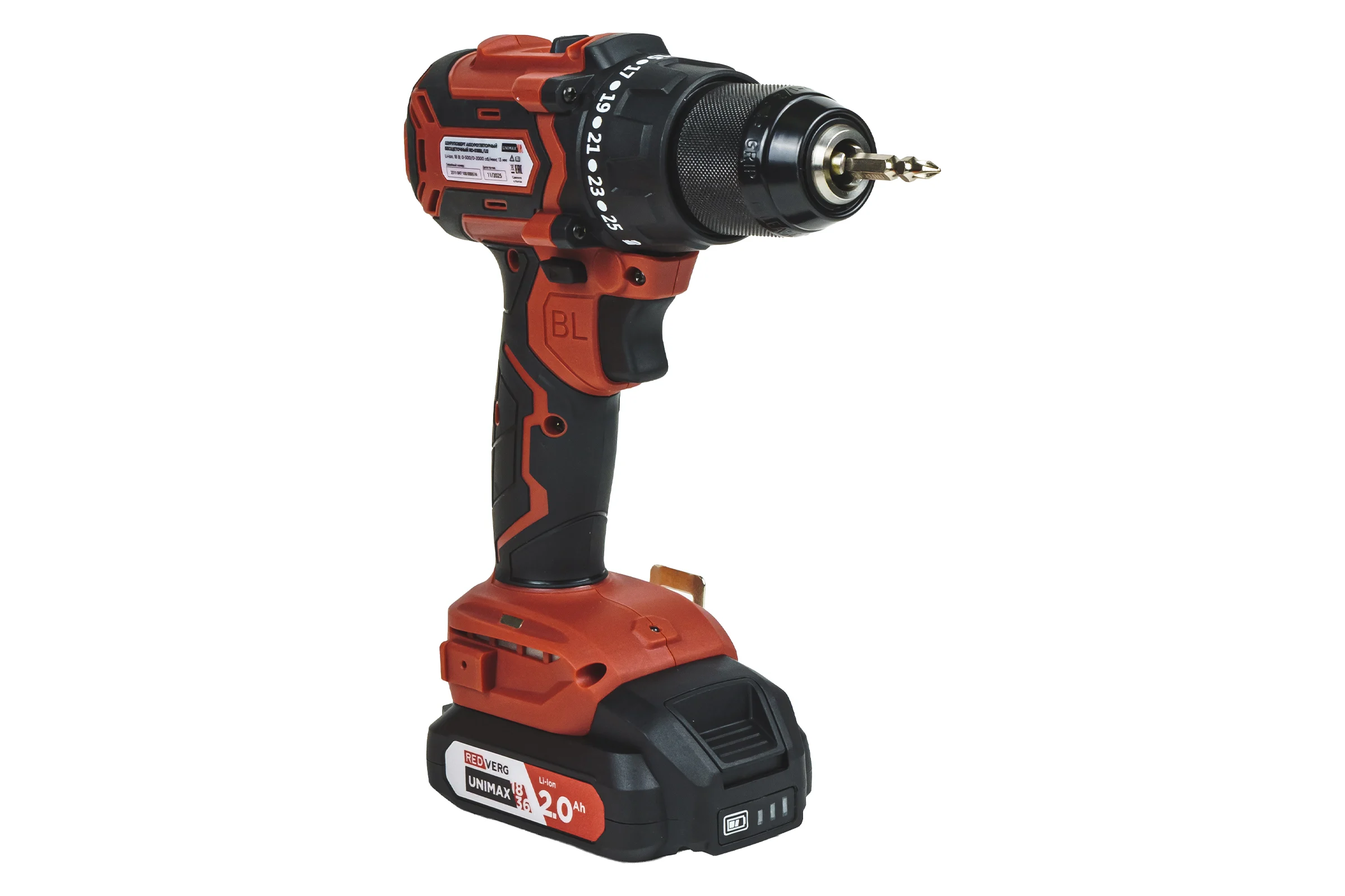 Шуруповерт аккумуляторный бесщеточный REDVERG RD-S18BL/U2 6686435