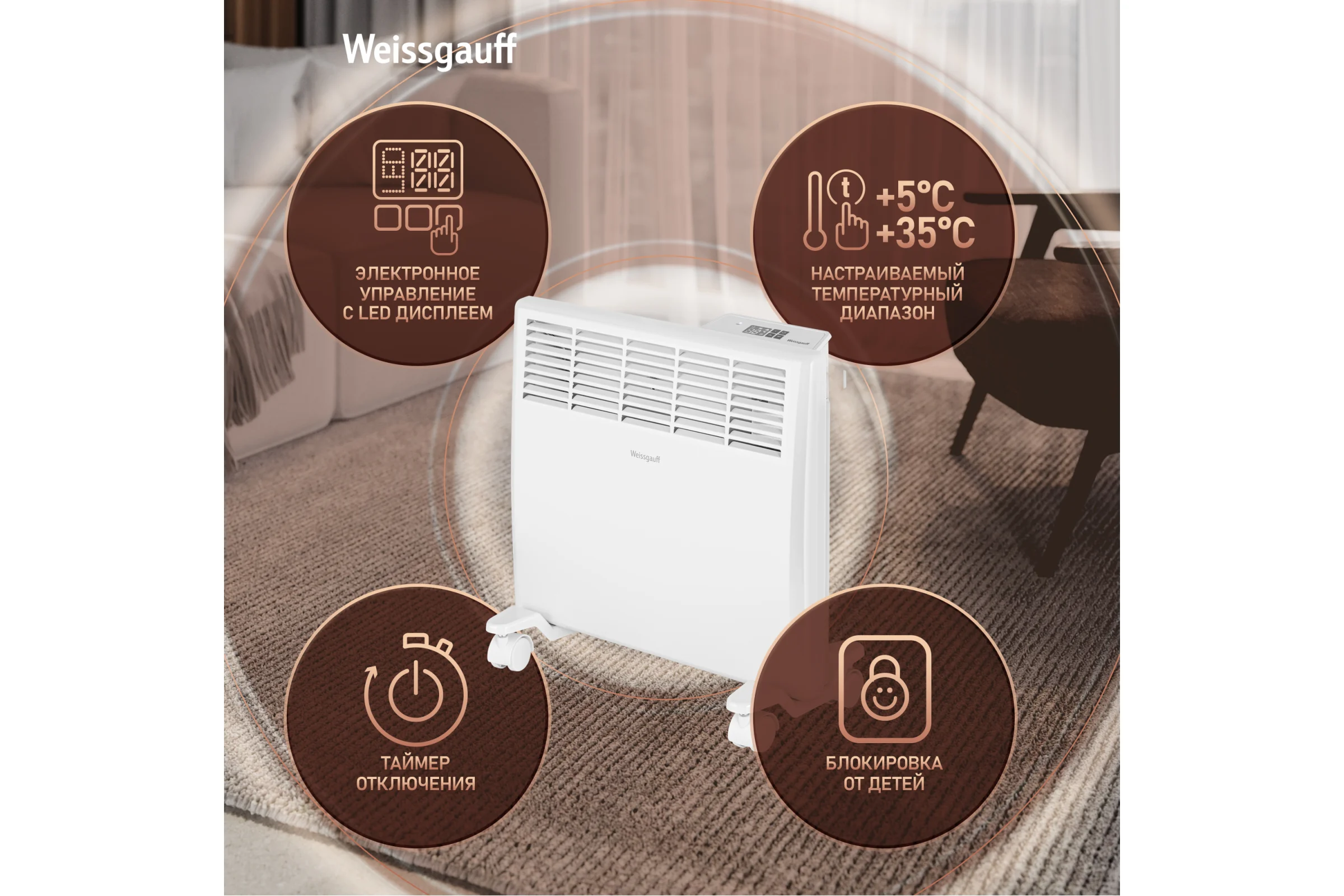 Конвектор электрический Weissgauff WCHE 500 Touch 441767