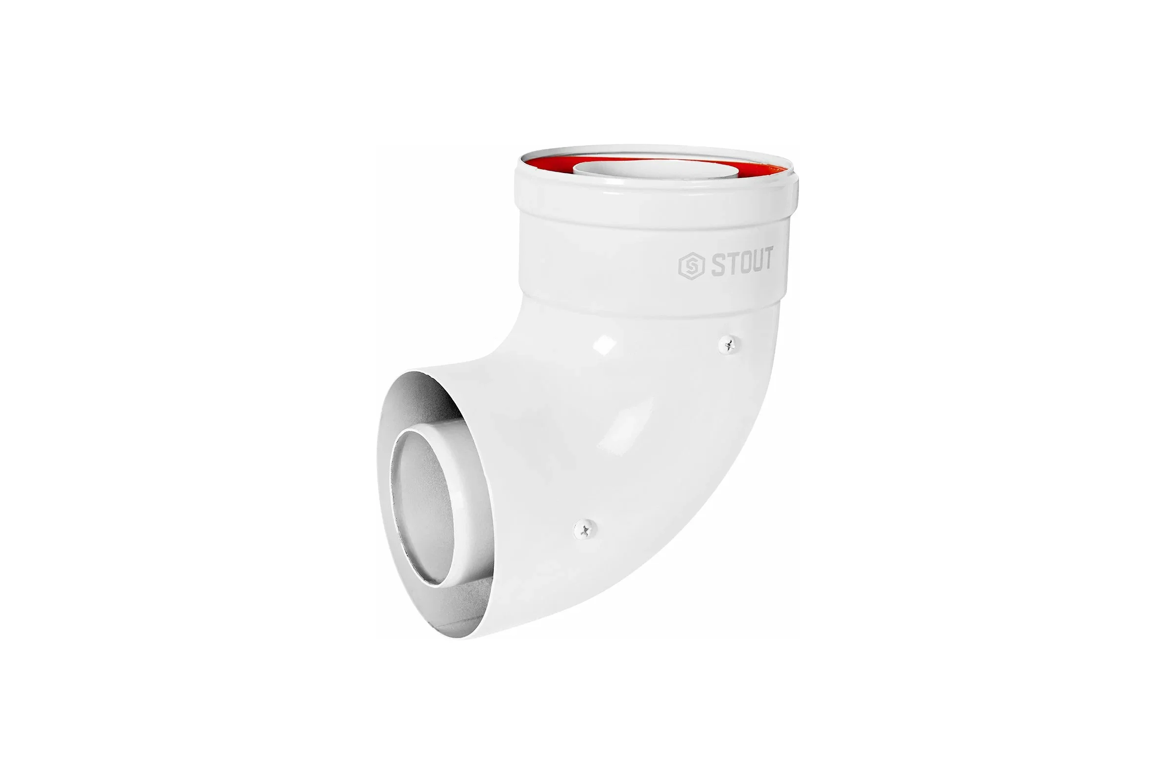 Отвод традиционный коаксиальный STOUT SCR-6010-000190, 90°, D60 (м-м)/100 (м-м) PEE9H4MM72P2VP