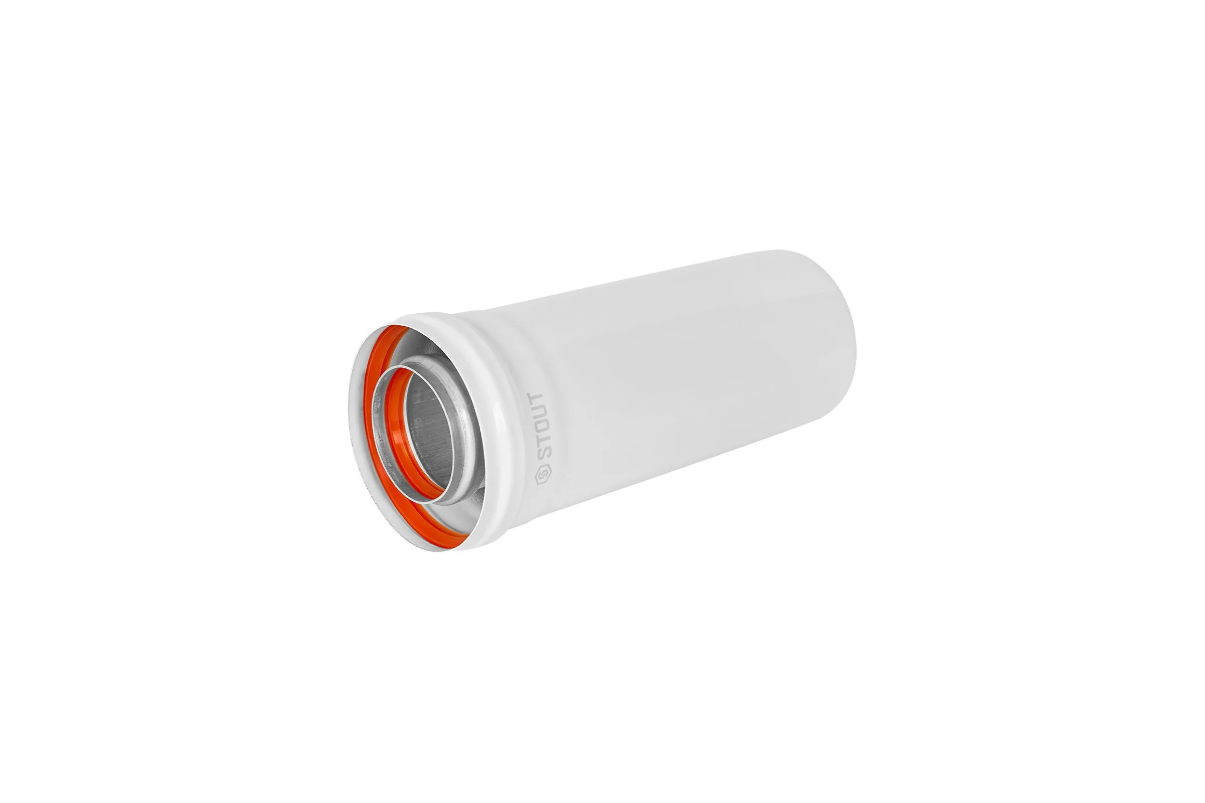 Удлинитель дымохода традиционный коаксиальный STOUT SCR-6010-000250, D60/100 PEE9H4MM72PRO3