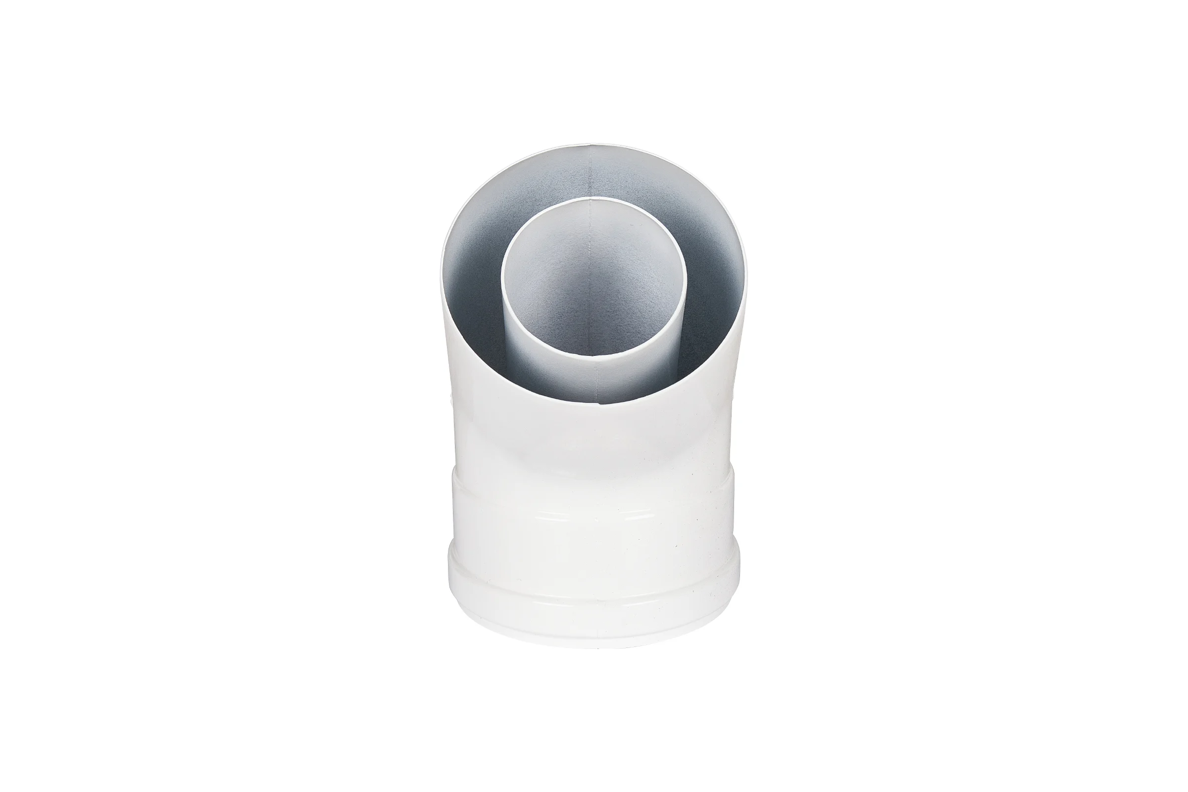 Отвод промежуточный ROMMER INOX Line традиционный коаксиальный D60/100, 45° (мама/папа) RCA-6100-000045 PEE9H4L92M522F