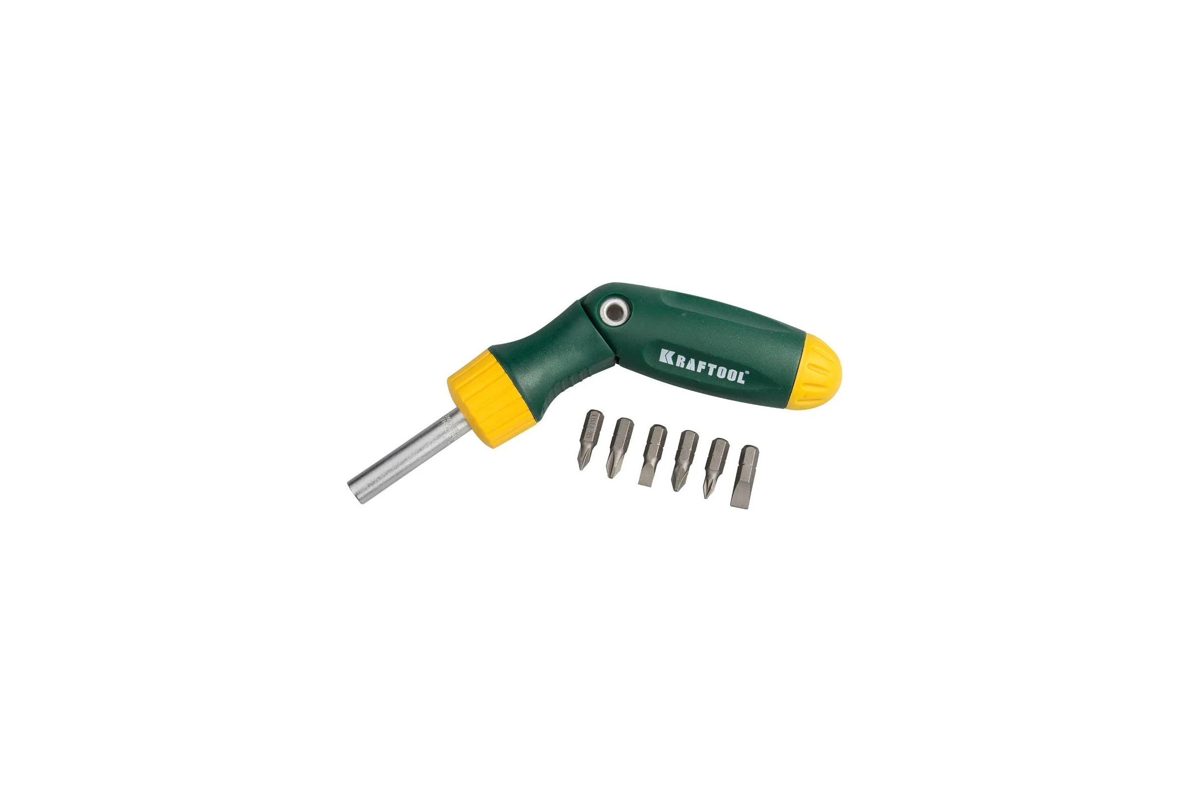 Реверсивно-рычажная отвертка с битами BIT-LOCK KRAFTOOL 26150-H7
