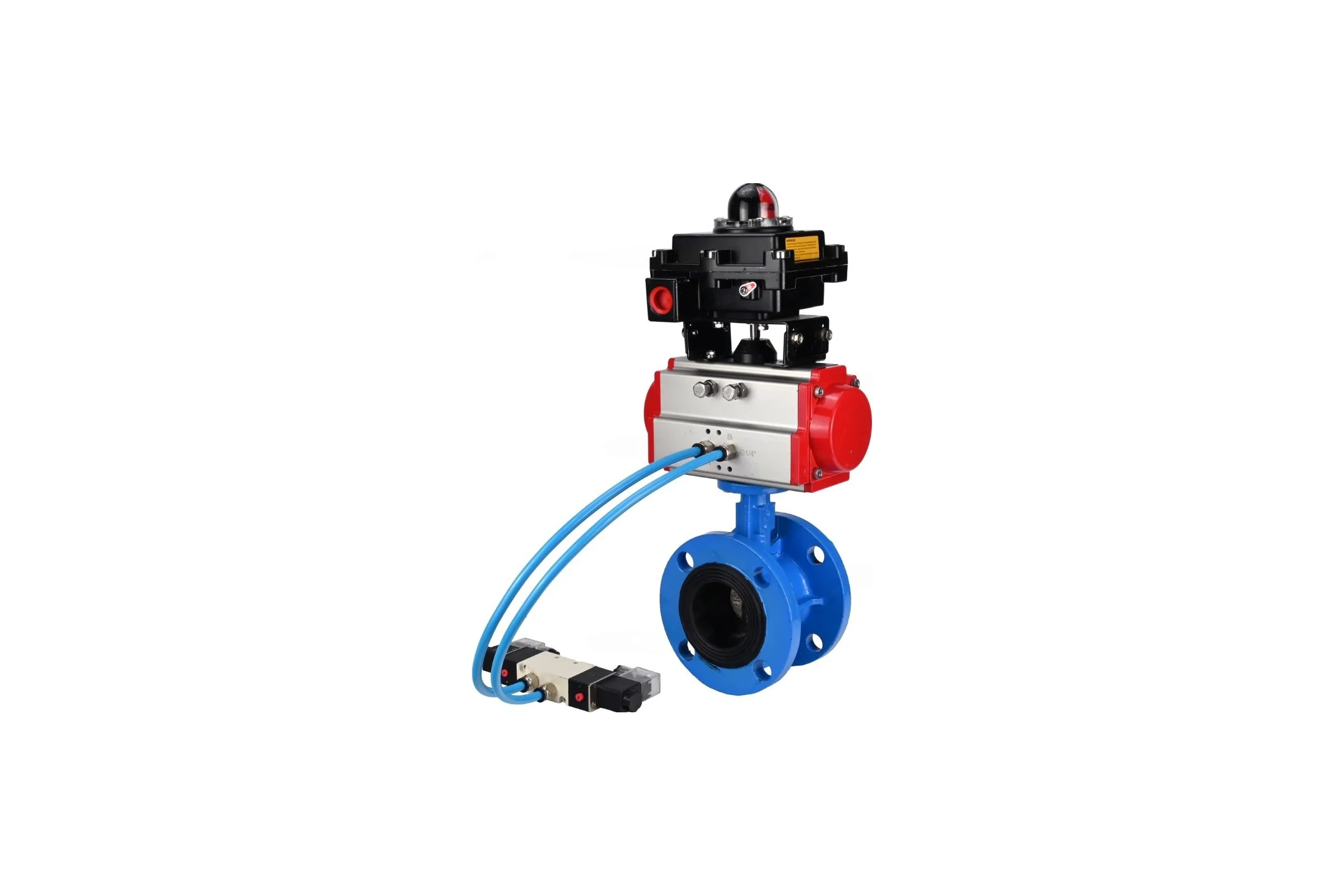 Затвор дисковый DN.ru поворотный 316L-316L-PTFE Ду200 Ру16, корпус - L, эл.привод QT2-060-24VDC 24В D050-91356