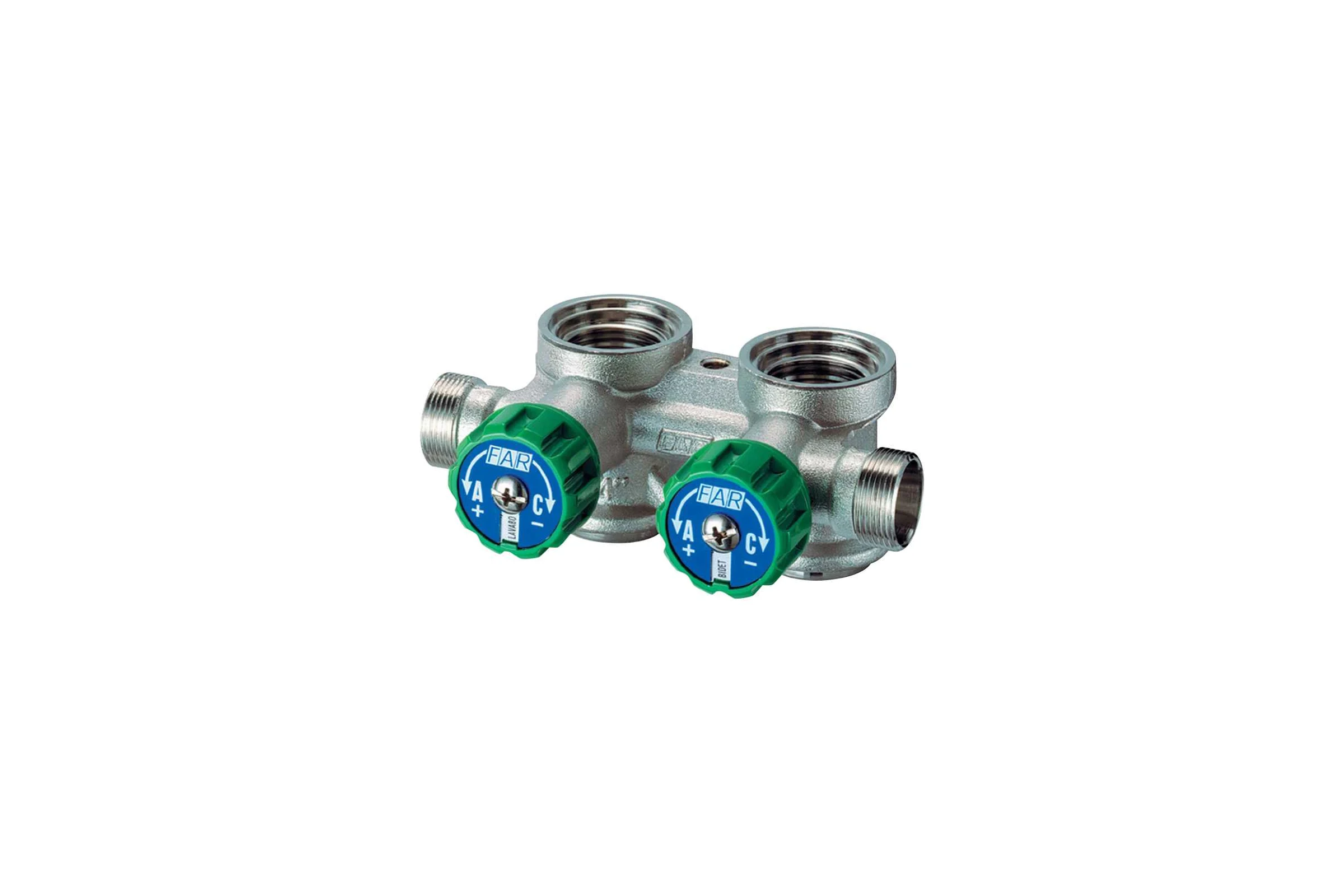 Коллектор регулирующий FAR 3/4, проходной, параллельный, 2 отвода 1/2 FK 3753 C34