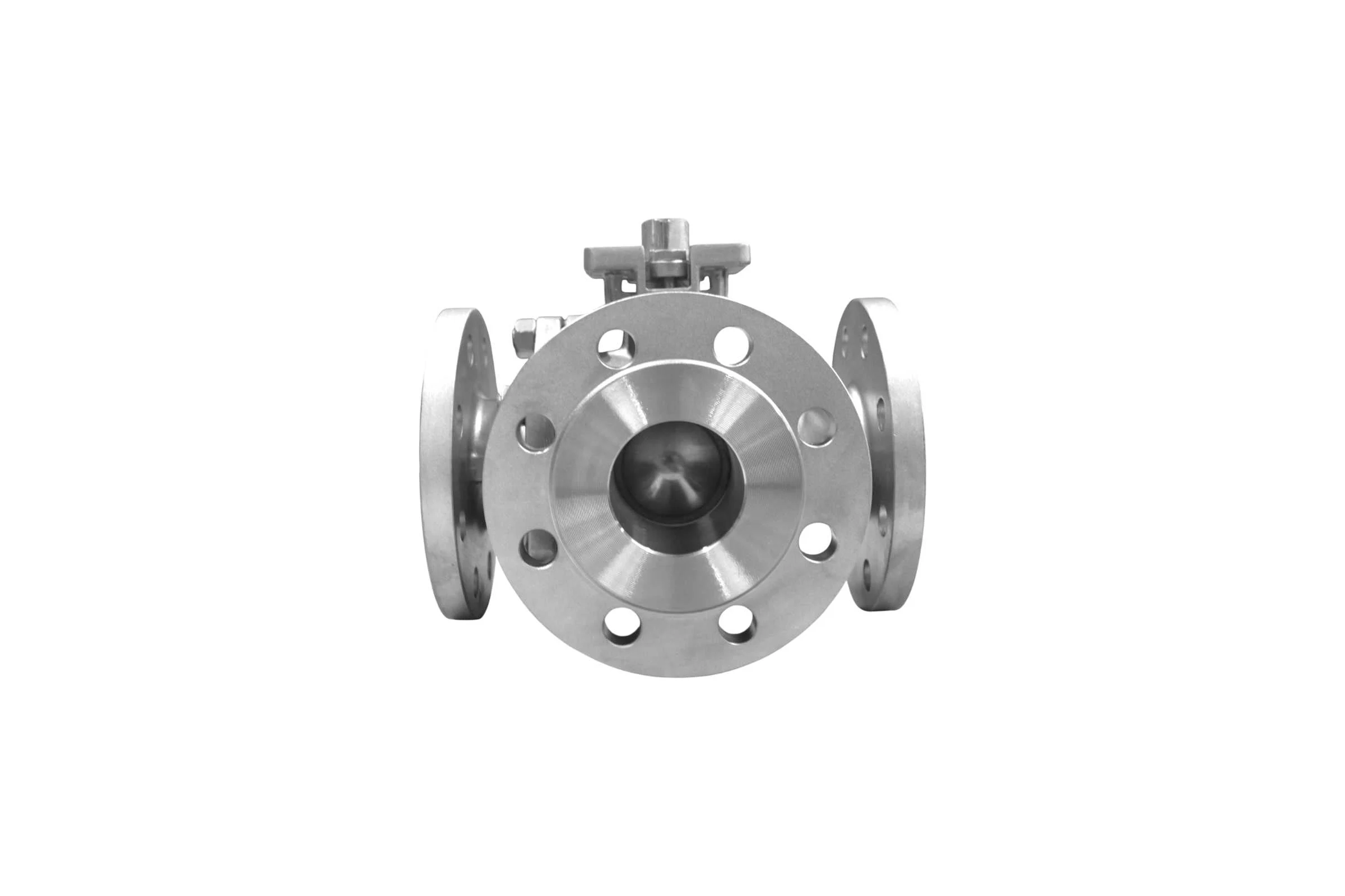 Кран шаровый трехходовой NEWKEY (T-тип) под привод фланцевый нержавеющий, AISI316 DN65, (CF8M), PN16 NK-BF3tph65/6