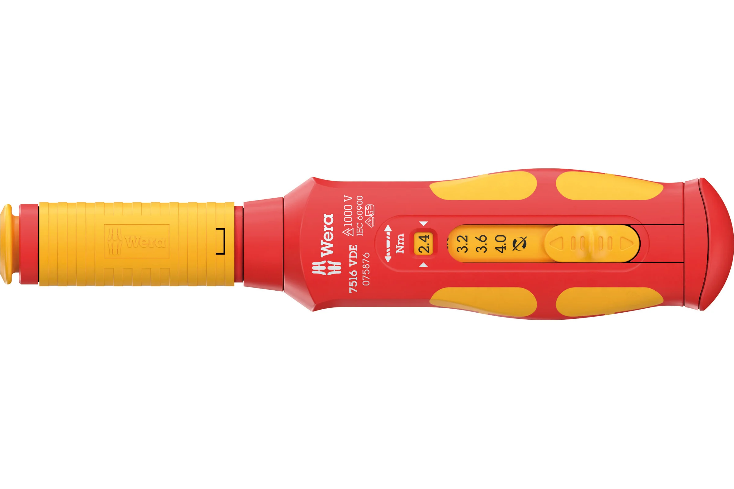 Отвёртка динамометрическая WERA 7516 Safe-Torque VDE Kraftform 2.4 / 2.8 / 3.2 / 3.6 / 4.0 Нм WE-075876