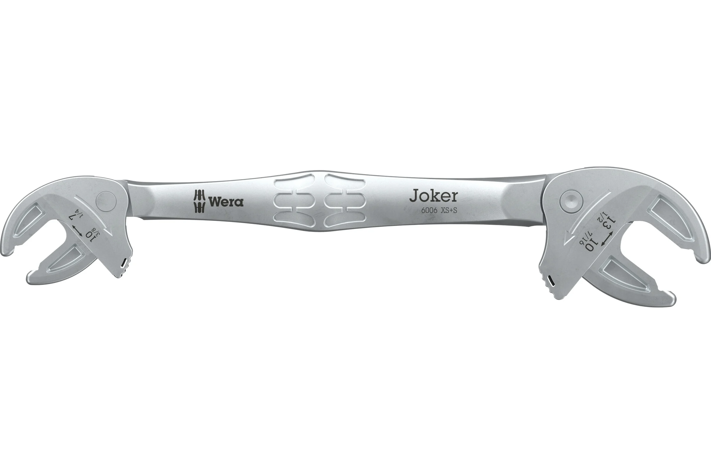 Двусторонний рожковый ключ с самонастройкой WERA 6006 Joker XS/S 7; 8; 9; 10 мм x 1/4; 5/16; 3/8 x 10; 11; 12; 13 мм x 7/16; 1/2 x 161 мм WE-020330