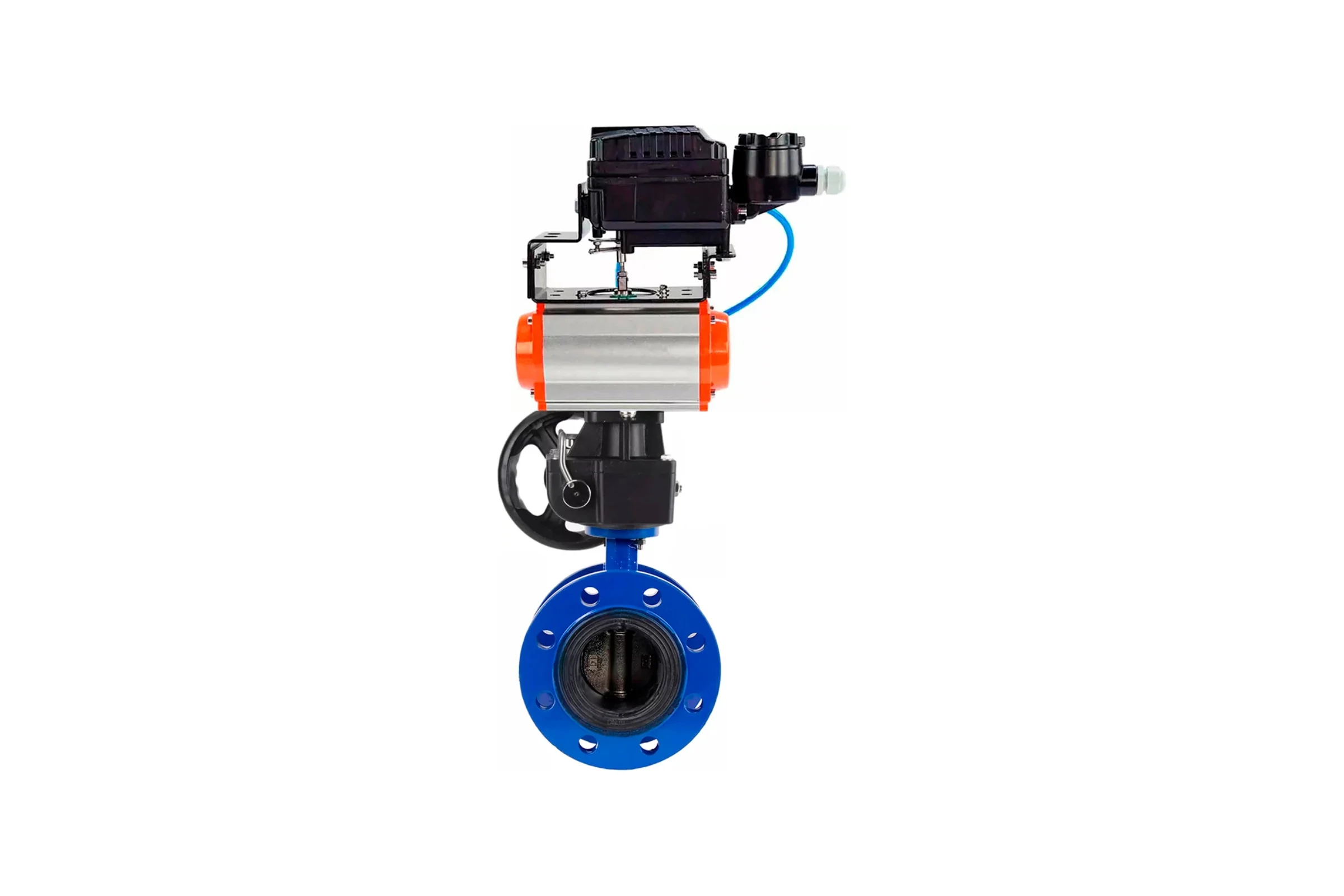 Затвор дисковый DN.ru GGG40-304-EPDM-2W-F-H Ду200 Ру16 пневмопривод DA-140, позиционером EPRP1-NU-Fb-08, ручной дублёр HDM-4 D050-56372