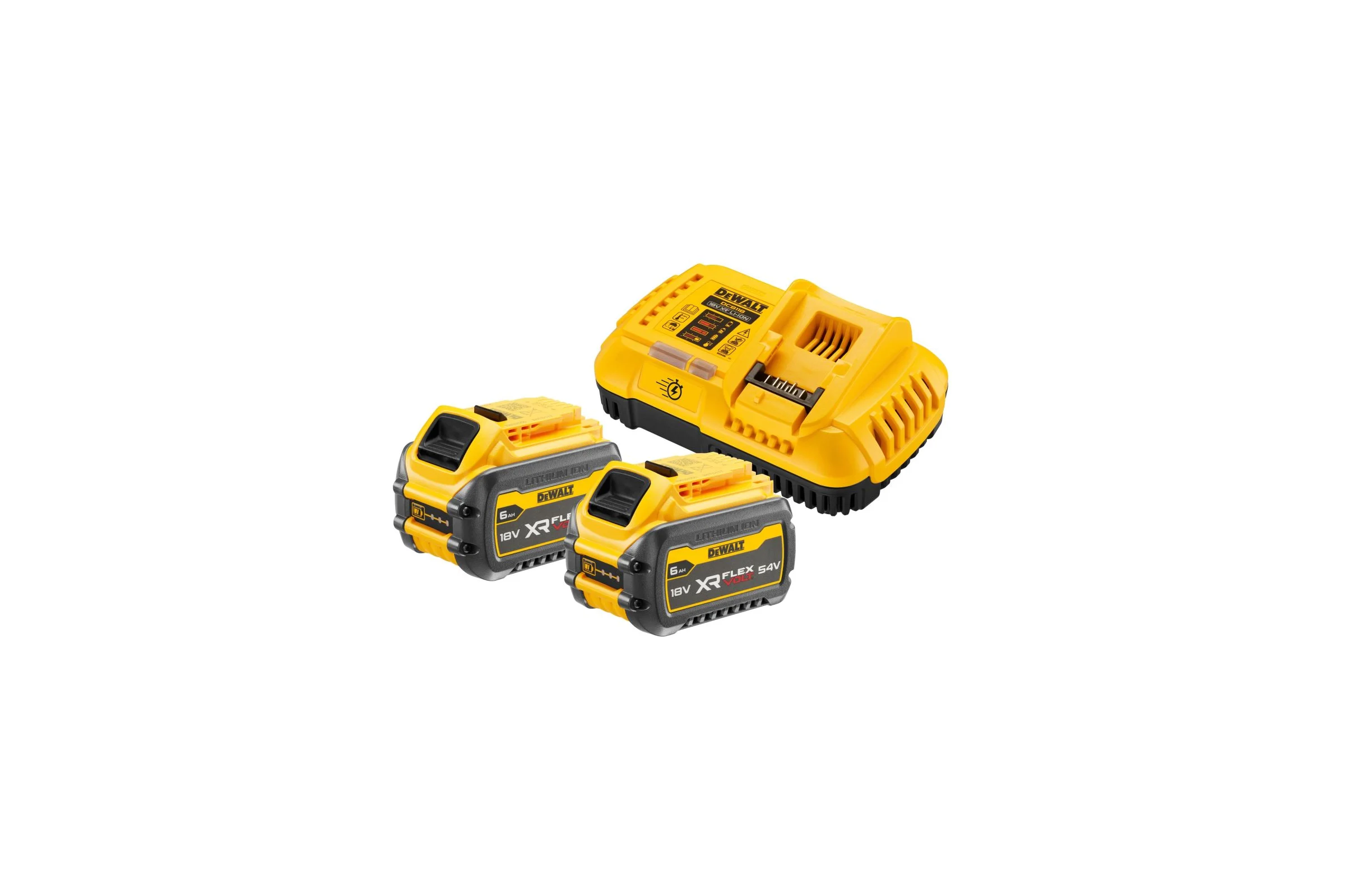 Набор Dewalt DCB118T2: 2 АКБ DCB546, Li-Ion, 18/54 В, 6/2 Ач и быстрое зарядное устройство DCB118, 18/54 В, 8А DCB118T2-QW