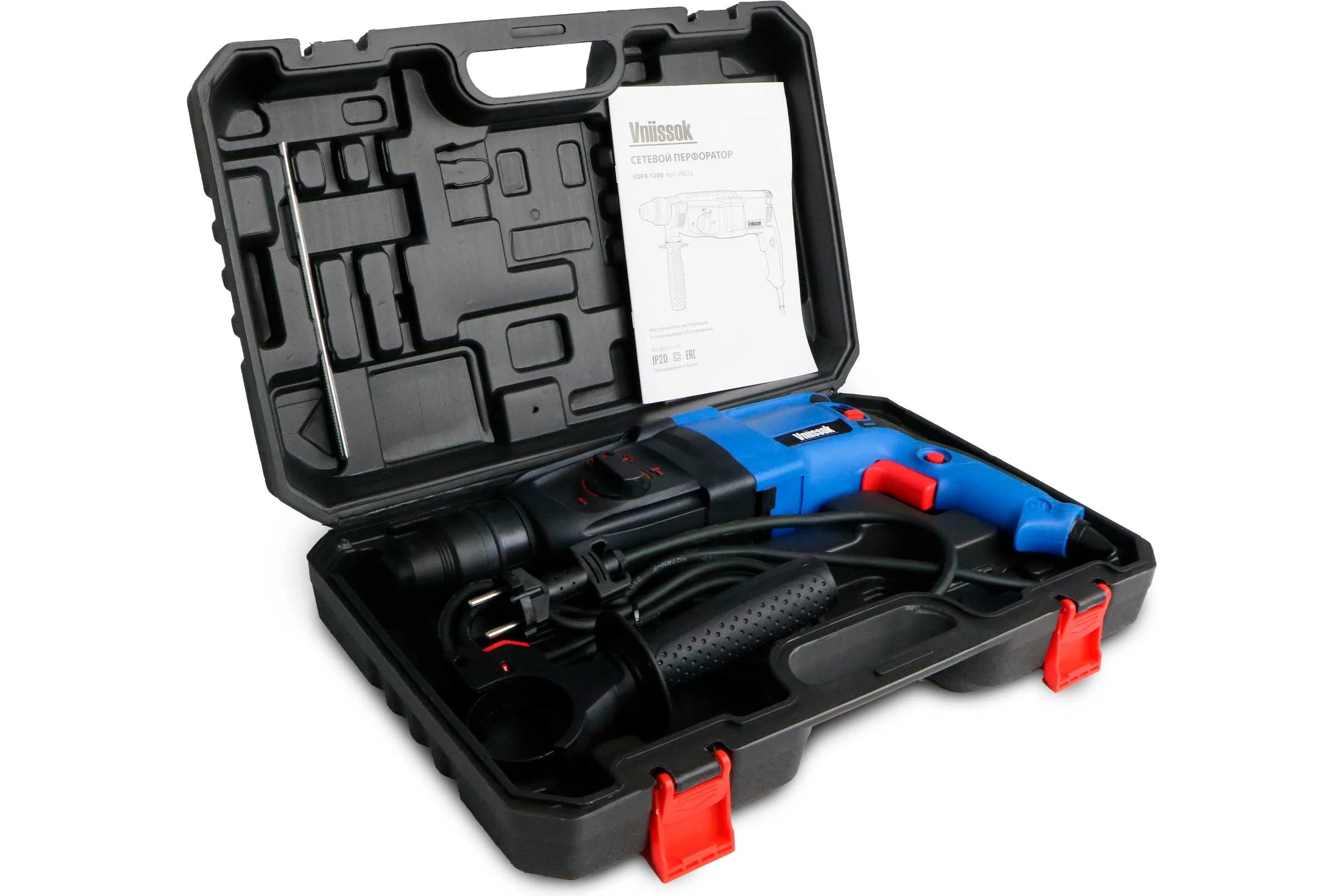 Сетевой перфоратор Vniissok VDFR-1200(1200Вт,220В,SDS+,3 режима,в кейсе) V0032