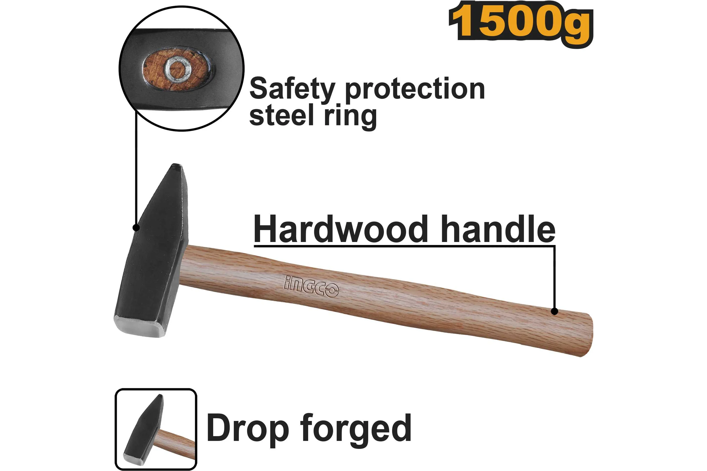 Молоток слесарный INGCO 1500 г HMH041500