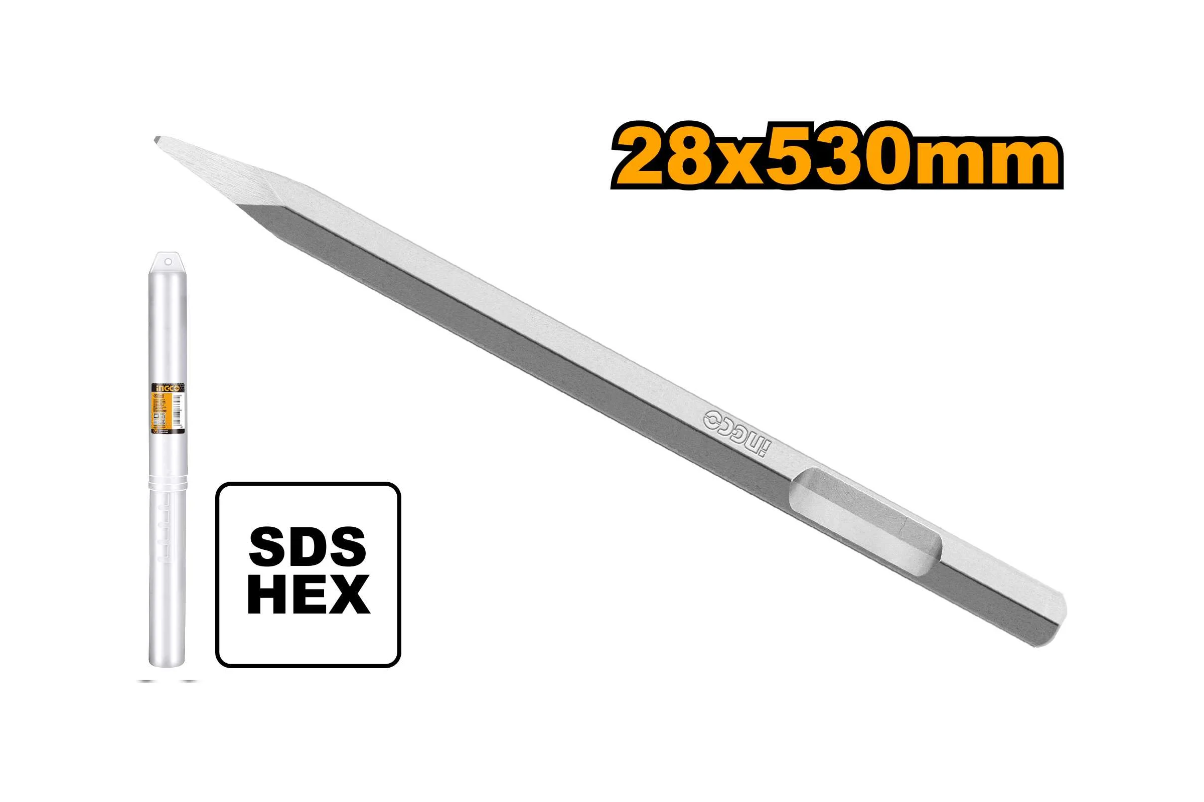 Зубило пикообразное INGCO Hex 28x530 мм DBC0415301