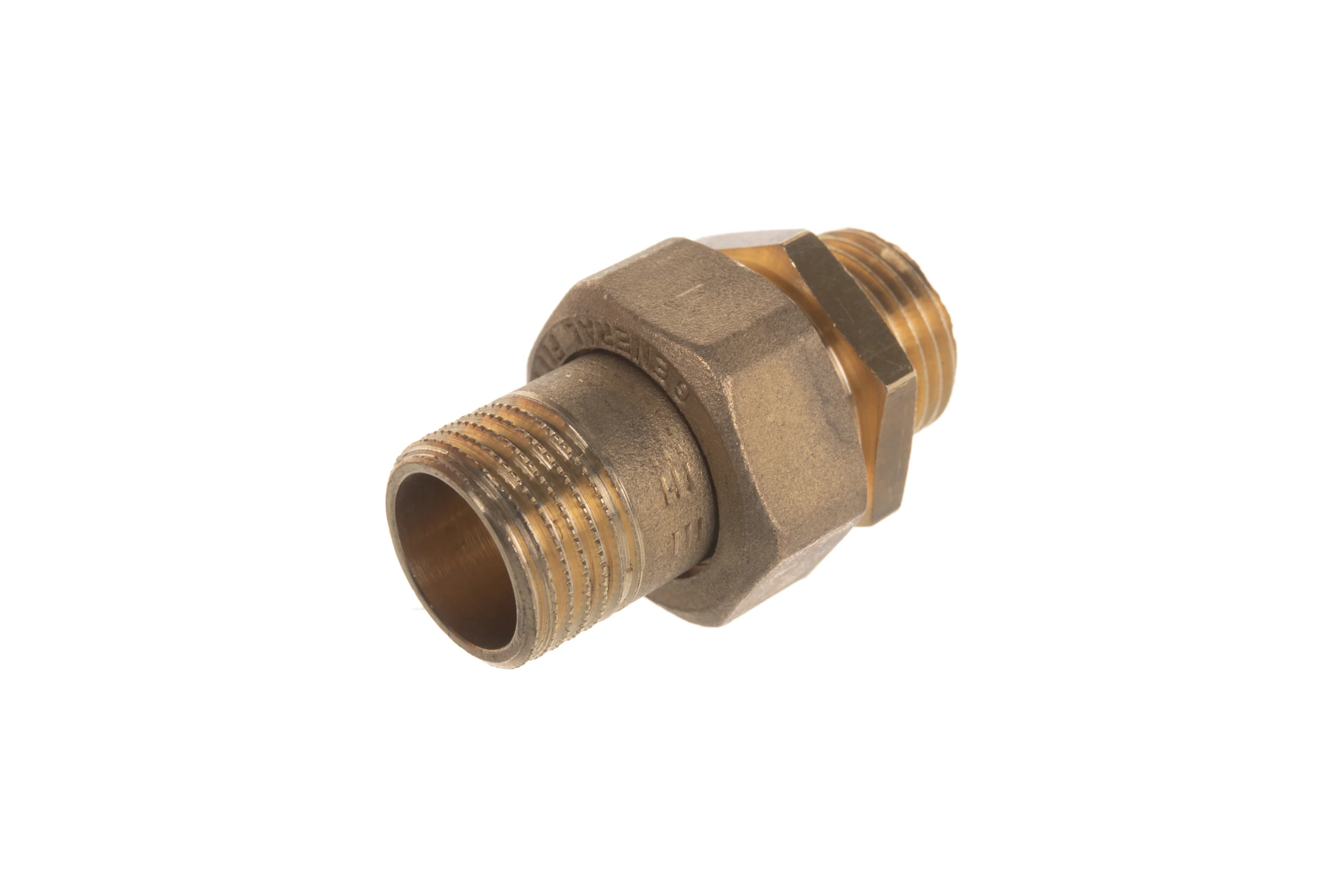 Соединитель латунный (1/2"; штуцер/штуцер) для трубопровода GENERAL FITTINGS 51037-S/S-1/2
