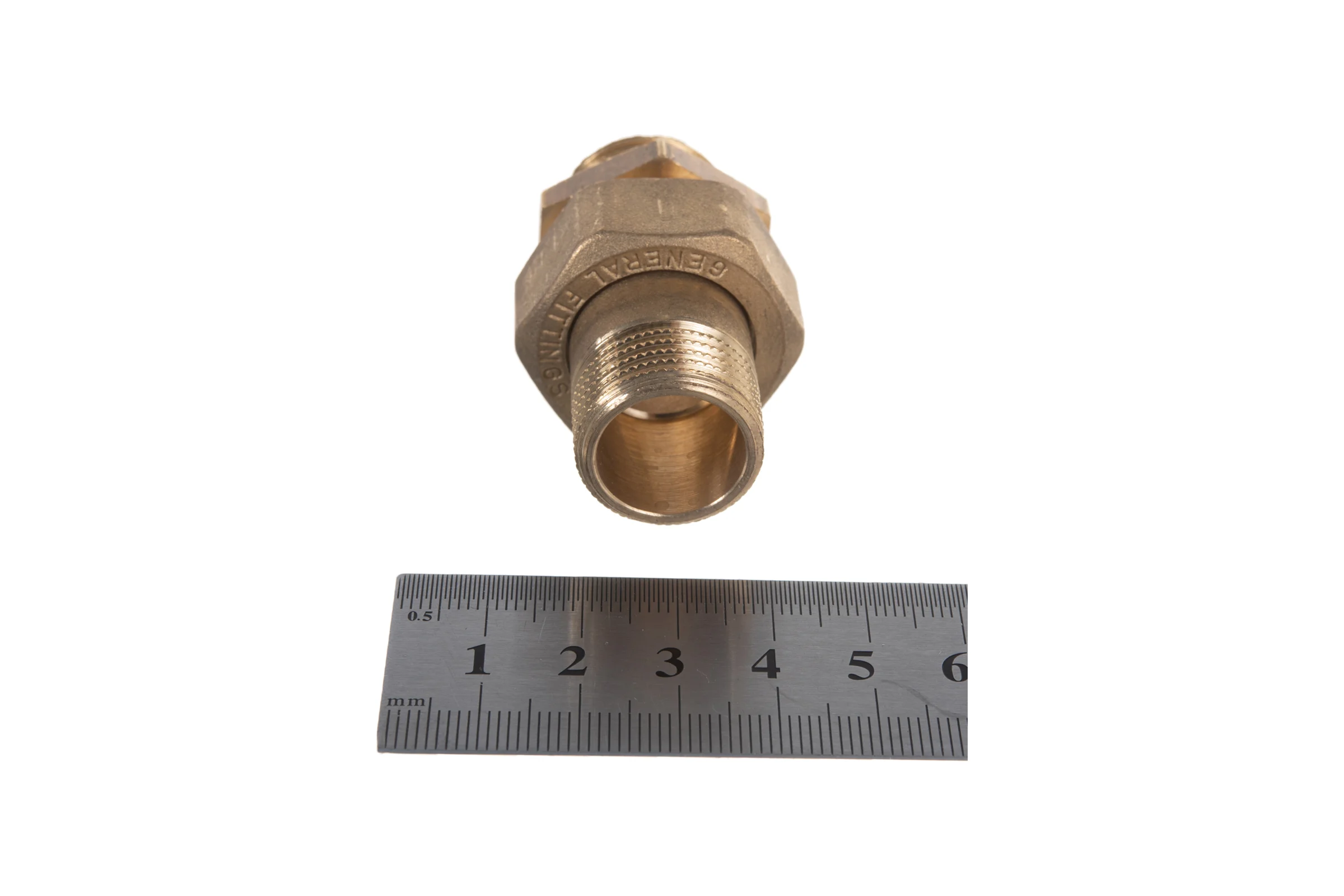 Соединитель латунный (1/2"; штуцер/штуцер) для трубопровода GENERAL FITTINGS 51037-S/S-1/2