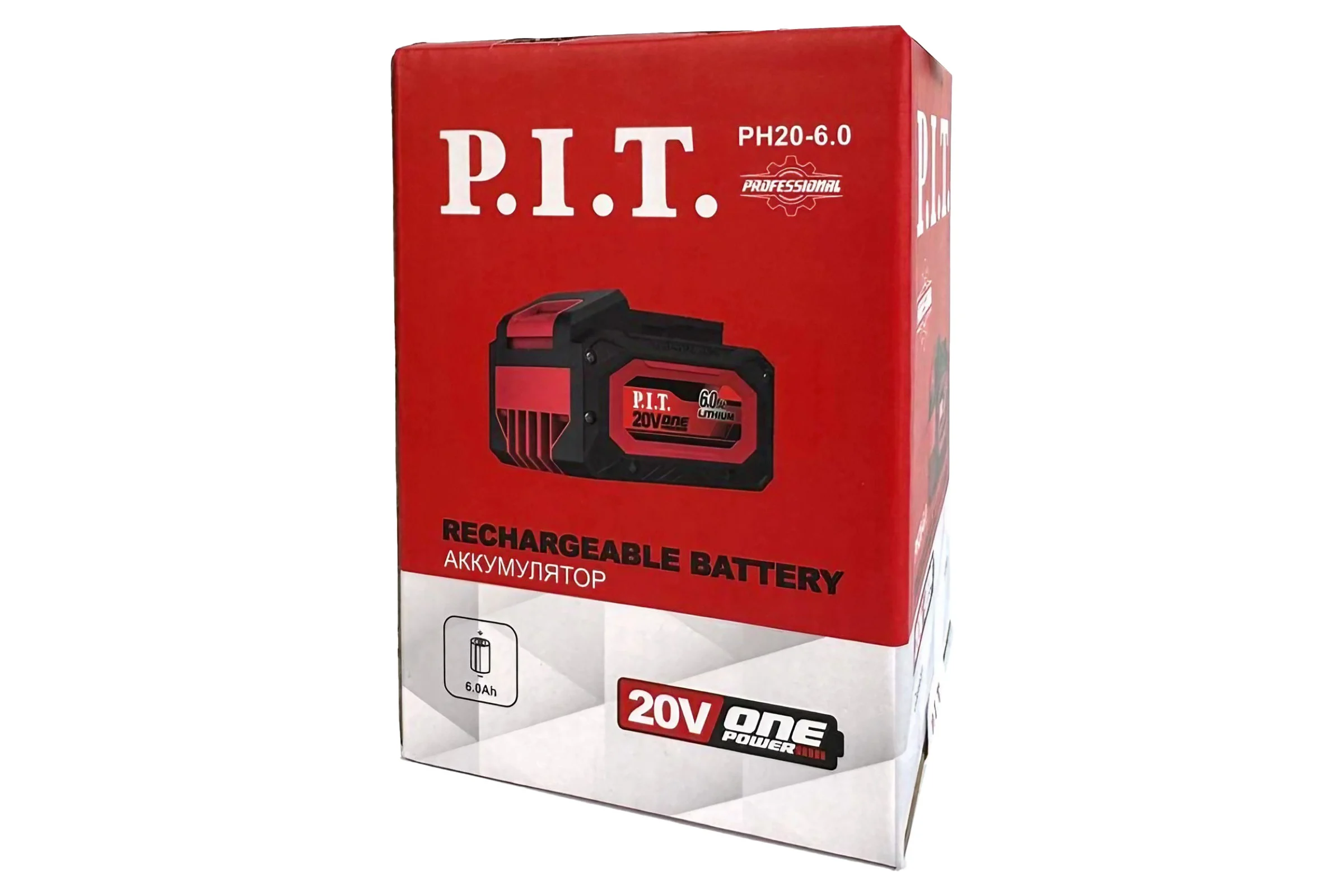 Аккумулятор P.I.T. OnePower (20В, 6Ач, Li-Ion, индикация заряда, плата) PH20-6.0