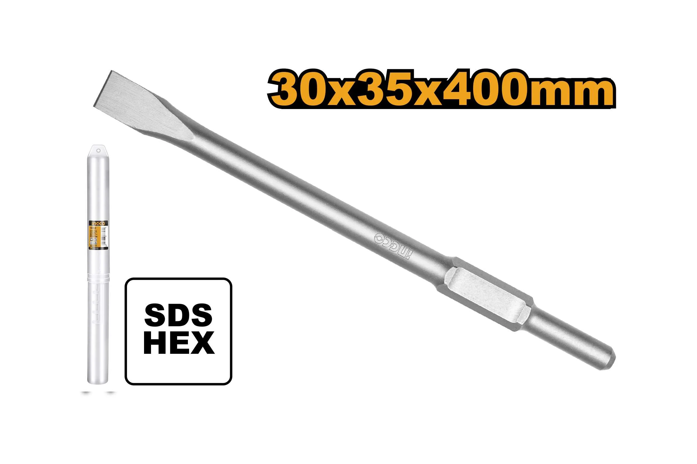 Зубило плоское INGCO Hex 30x400x35 мм INDUSTRIAL DBC03440012