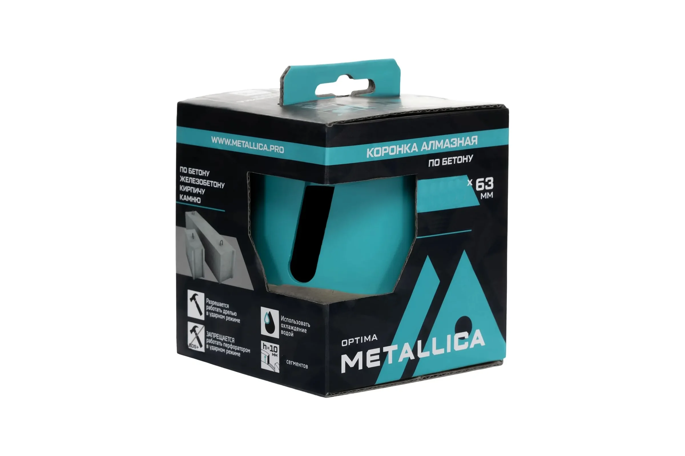 Коронка алмазная турбо-сегментная METALLICA Laser Ultra 102x63 мм, М16, без хвостовика, по ж/бетону 194582