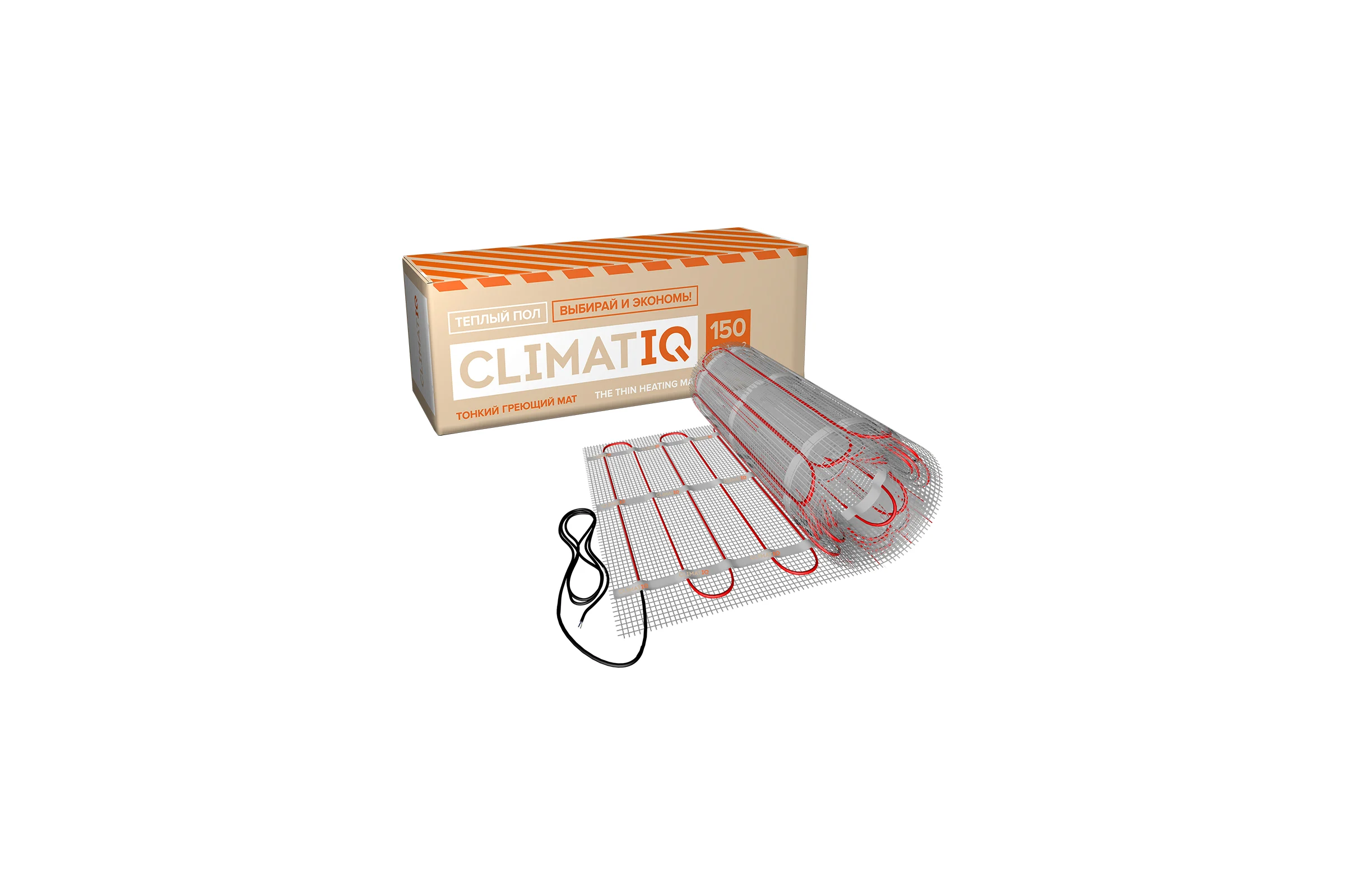 Тонкий самоклеящийся греющий мат IQWATT CLIMATIQ для установки в слой плиточного клея для любого керамического покрытия толщиной не более 10 мм CLIMATIQ MAT 2400 Вт 16,0 м.к 206159