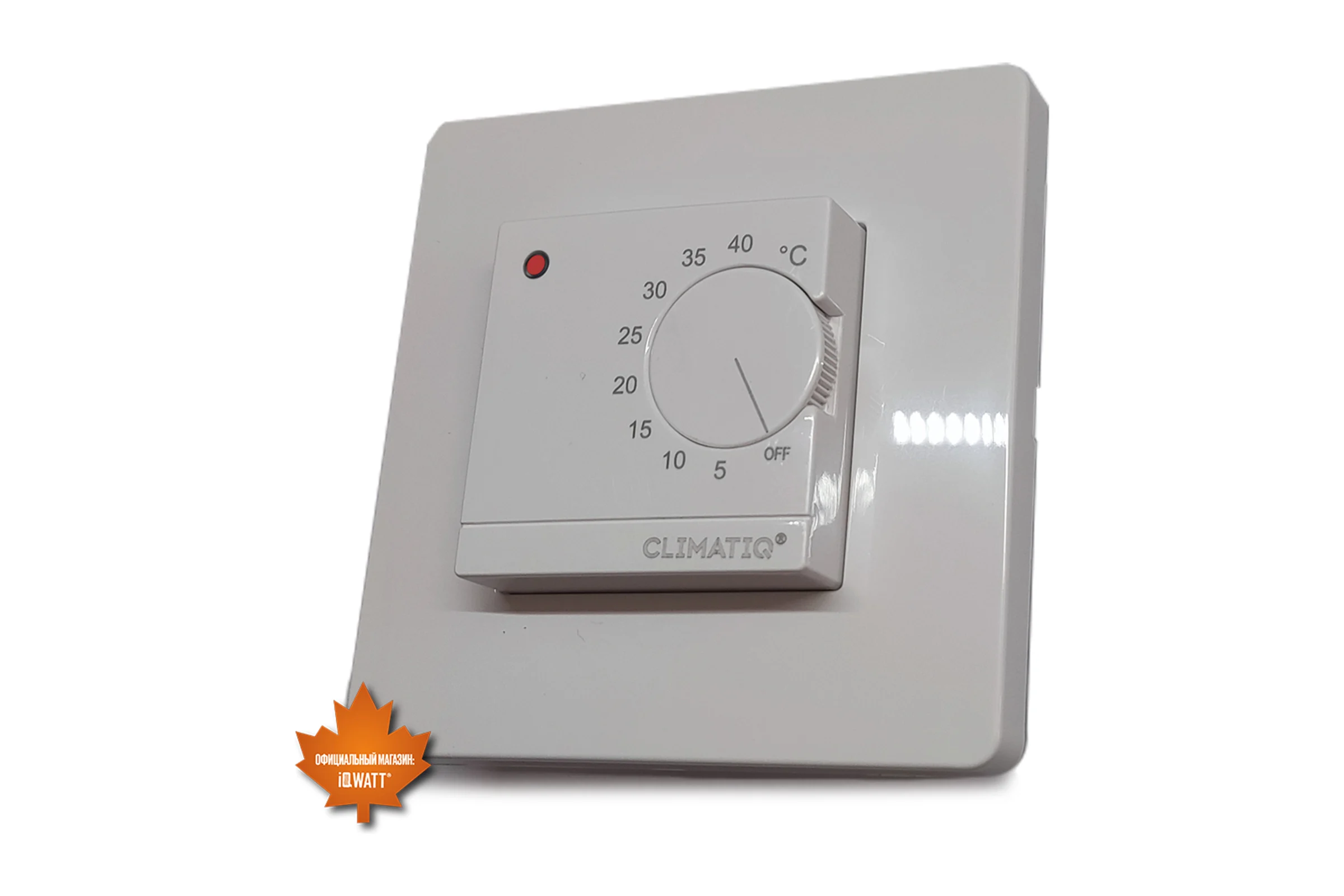 Электронный терморегулятор IQWATT CLIMATIQ механическое управление CLIMATIQ FM белый 20669