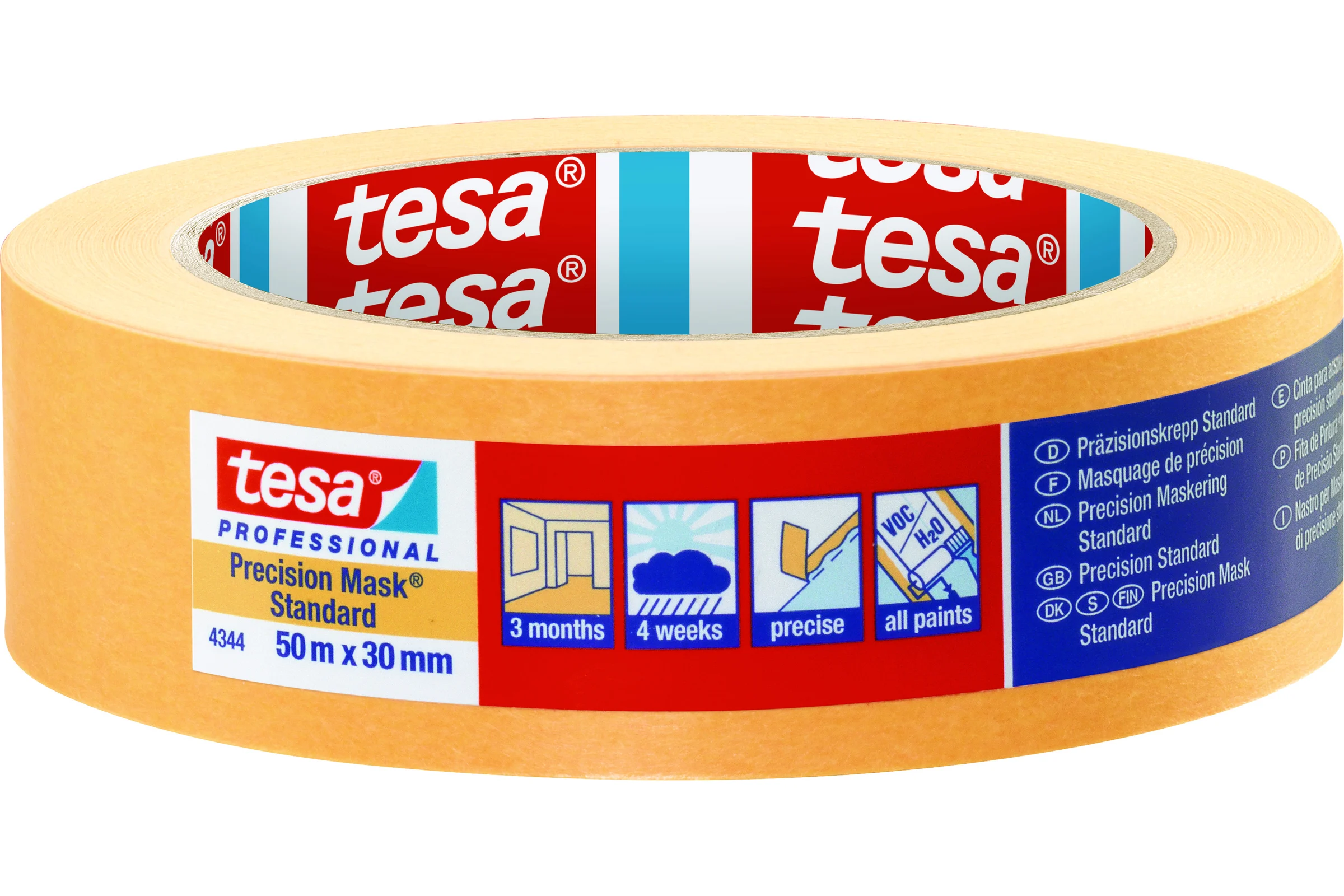 Малярная лента TESA Четкий край, 2 недели, оранжевая 50 м х 30 мм 04344-00002-00