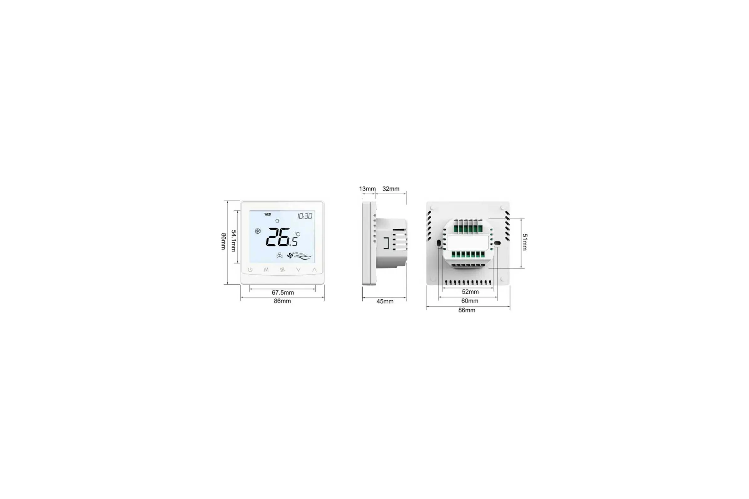 Термостат электронный General Vent GT115W-4DT(W)