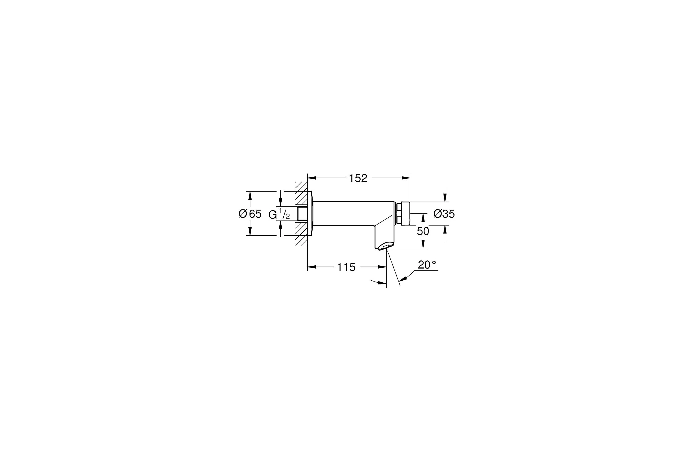 Кран Grohe Euroeco Cosmopolitan T автоматический, без функции смешивания, хром 36266000