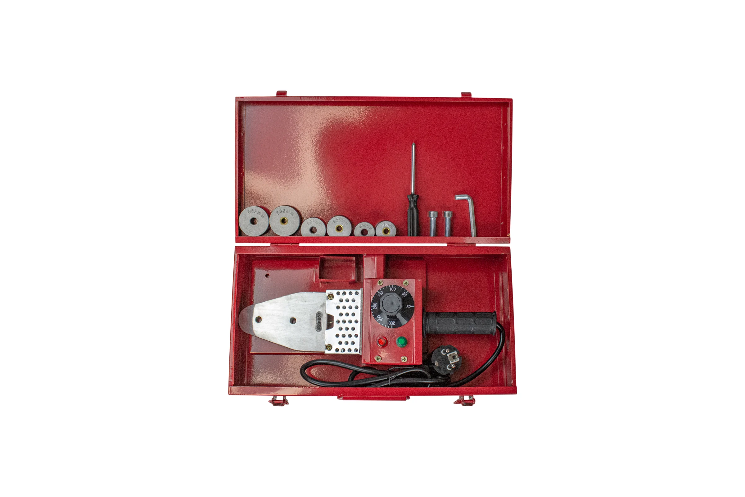 Аппарат сварочный для пластиковых труб EDON PWM-3/1400 (1400Вт; 50-300С; 20/25/32, мет кейс) 40583