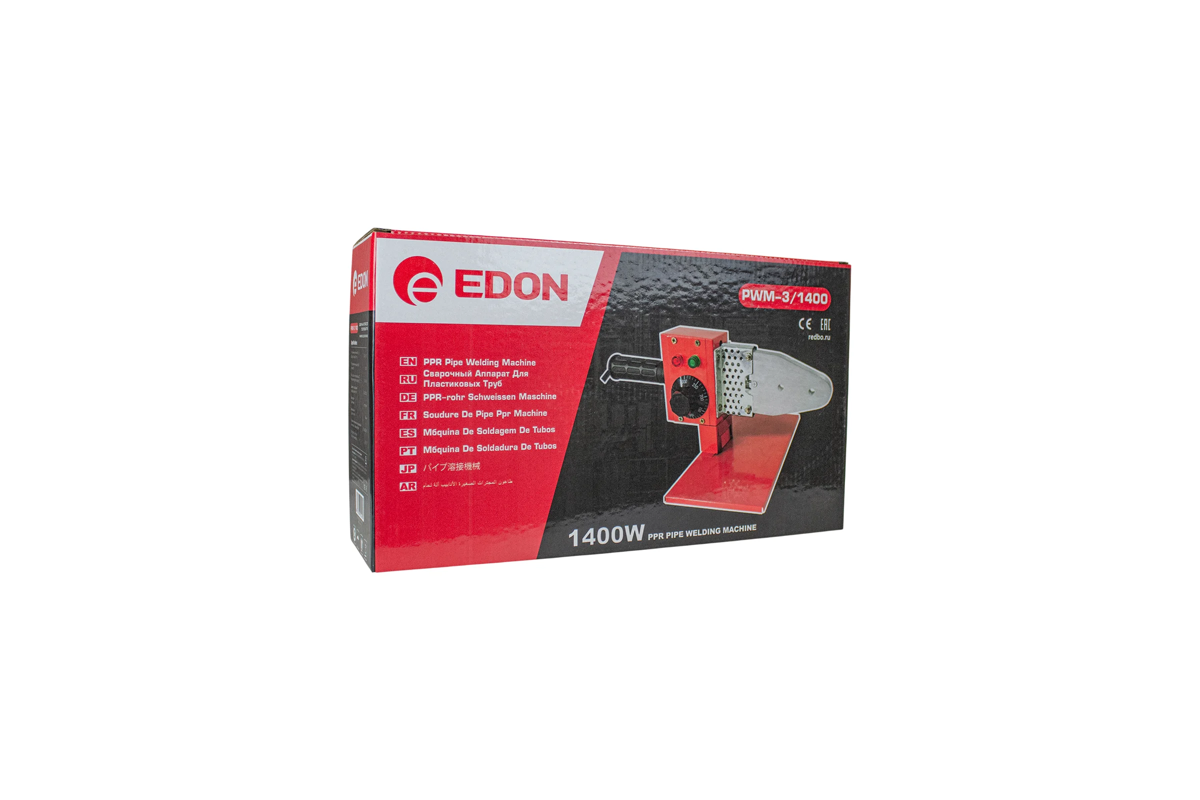 Аппарат сварочный для пластиковых труб EDON PWM-3/1400 (1400Вт; 50-300С; 20/25/32, мет кейс) 40583