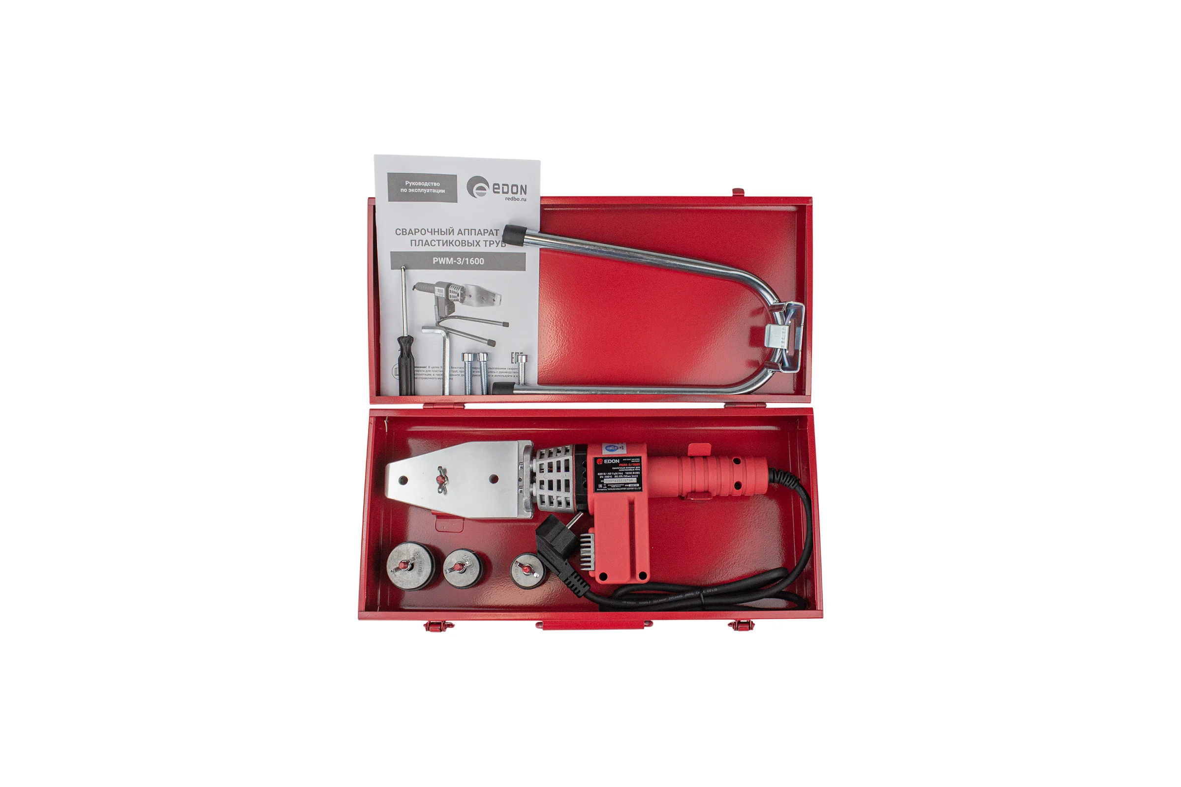 Аппарат сварочный для пластиковых труб EDON PWM-3/1600 (1600Вт; 25-300С; цифр дисплей) 40587