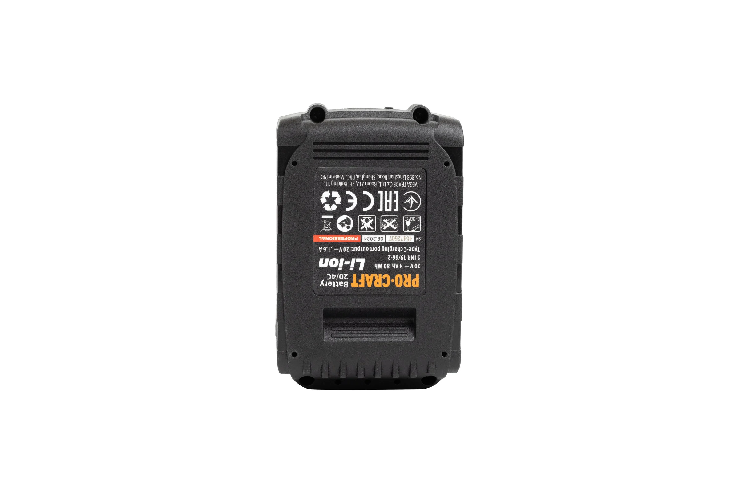 Батарея аккумуляторная   Li-Ion 20В 4Ач, type-c PROCRAFT BAT20/4C