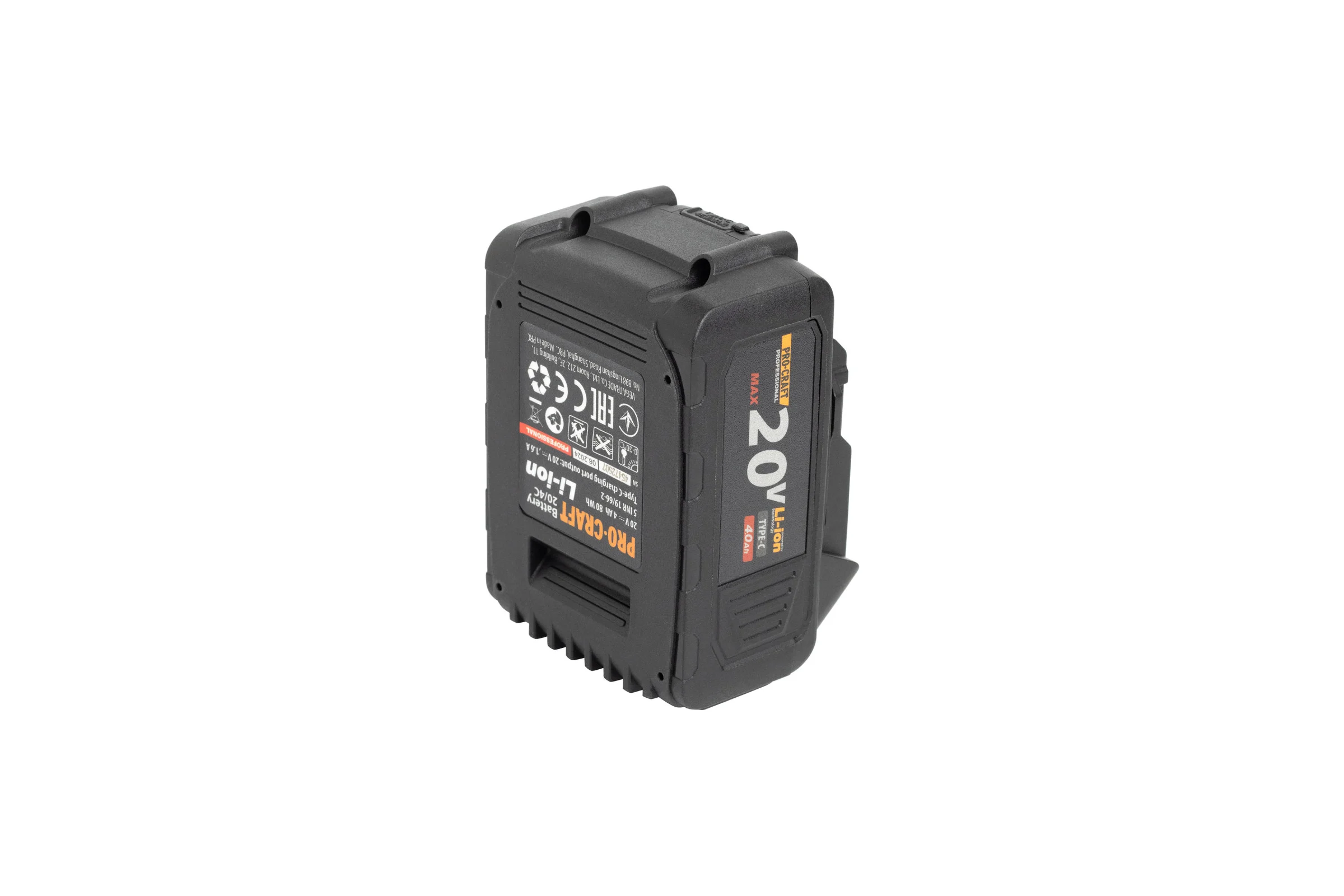 Батарея аккумуляторная   Li-Ion 20В 4Ач, type-c PROCRAFT BAT20/4C