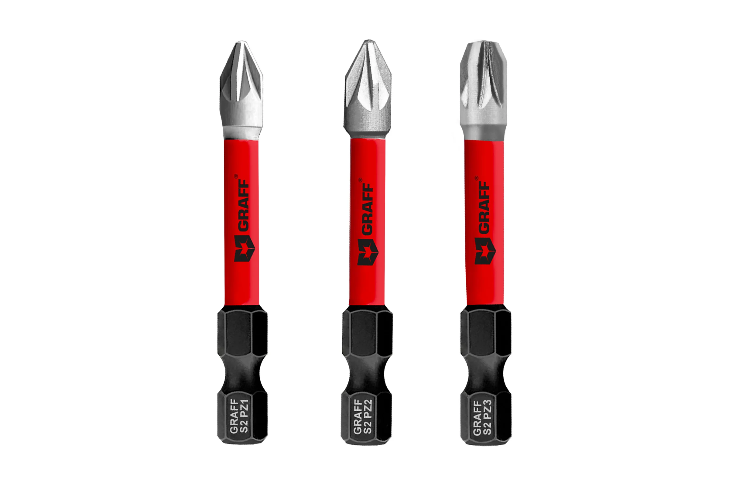 Набор из 3 бит GRAFF Impact (PZ1,PZ2,PZ3)х50мм в блистере, Expert 5412350