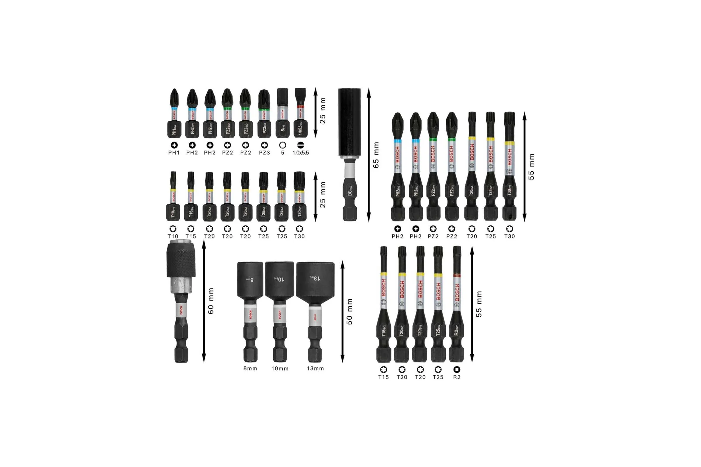 Набор бит-отверток Bosch 36 PRO Impact 36 шт. 200 x 107 мм 2608522517