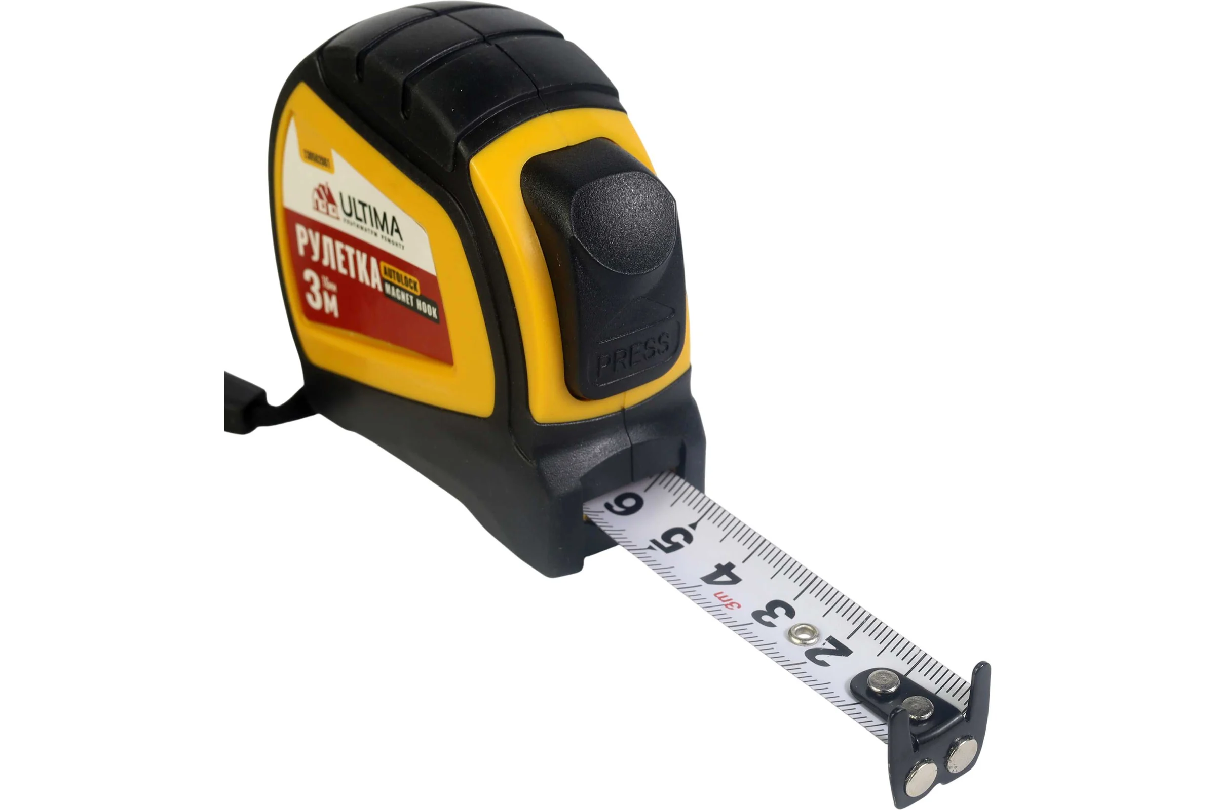 Рулетка Ultima Autolock Magnet Hook 3м x 16мм, автост, магнит двухсторон зацеп 130502001