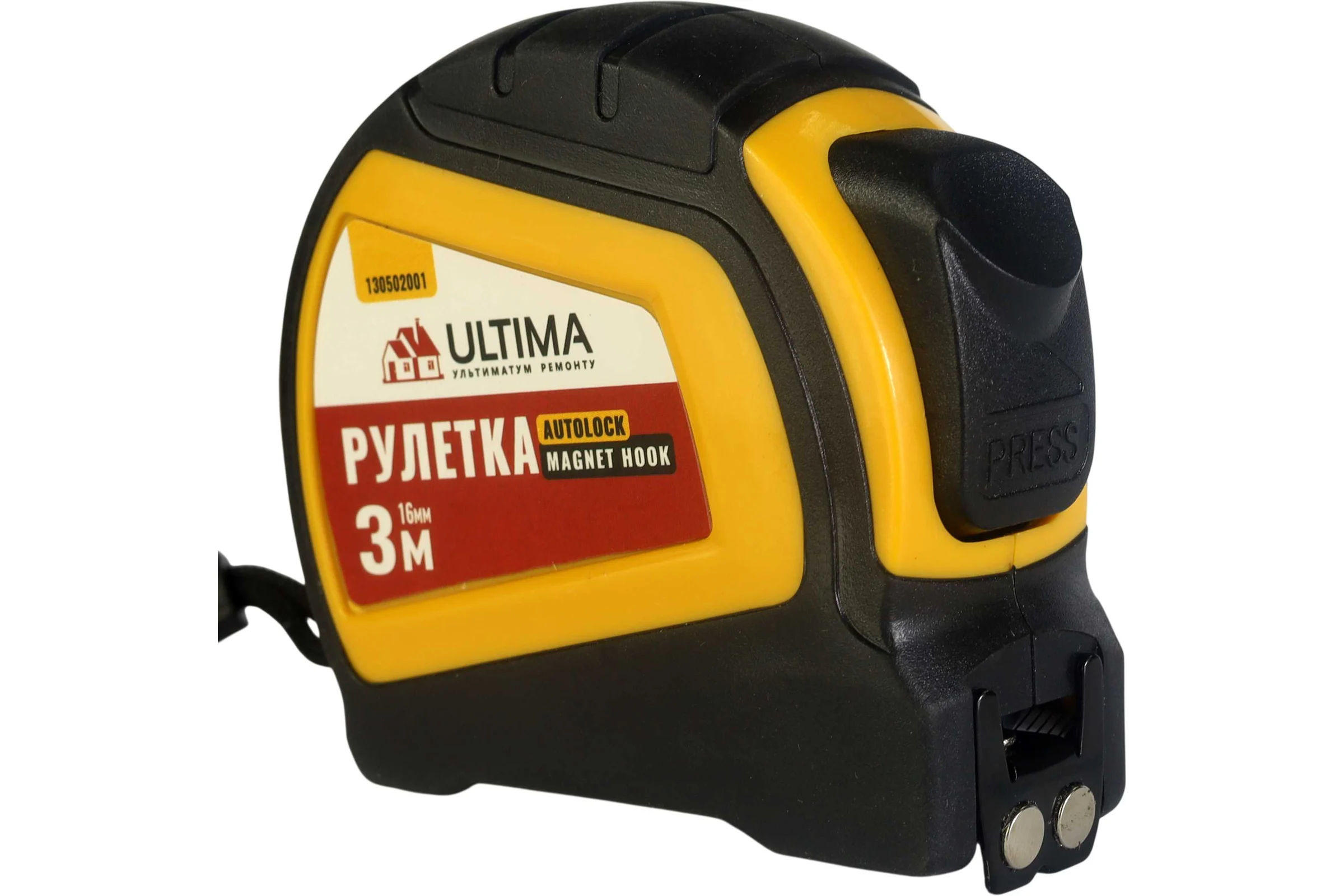 Рулетка Ultima Autolock Magnet Hook 3м x 16мм, автост, магнит двухсторон зацеп 130502001