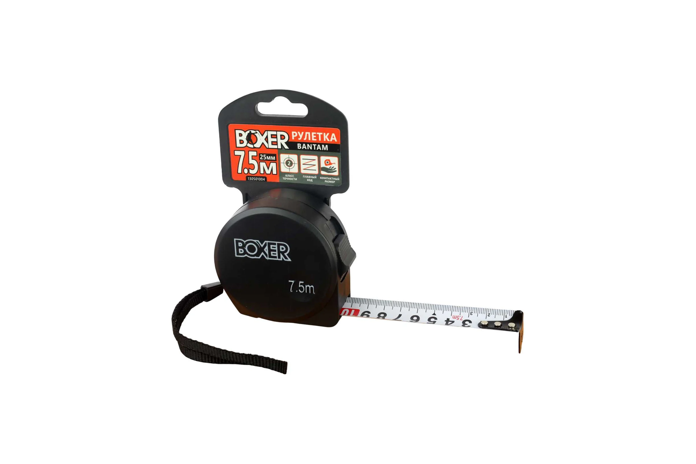 Рулетка Boxer Bantam 7,5мx25мм, пластиковый корпус, 130501004