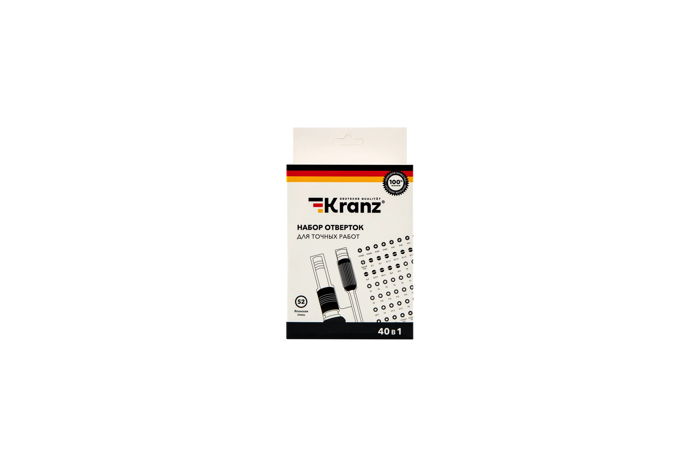 Набор отверток для точных работ KRANZ, сталь S2, 40 предметов KR-12-4773