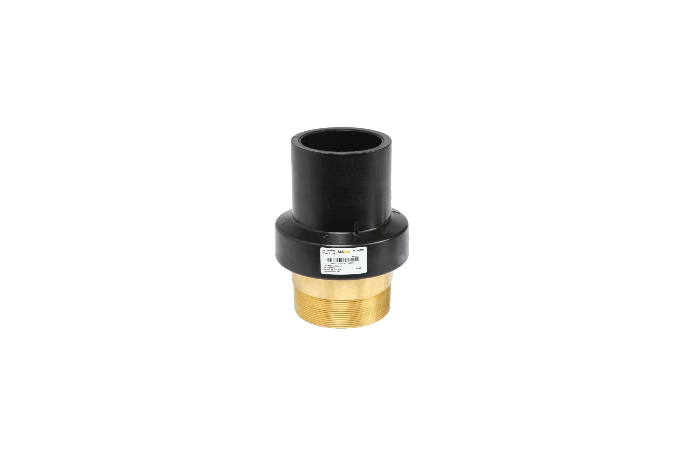 Переход SABfuse SDR11 PE PN16 D90X3" латунь, наружная 80401609000L