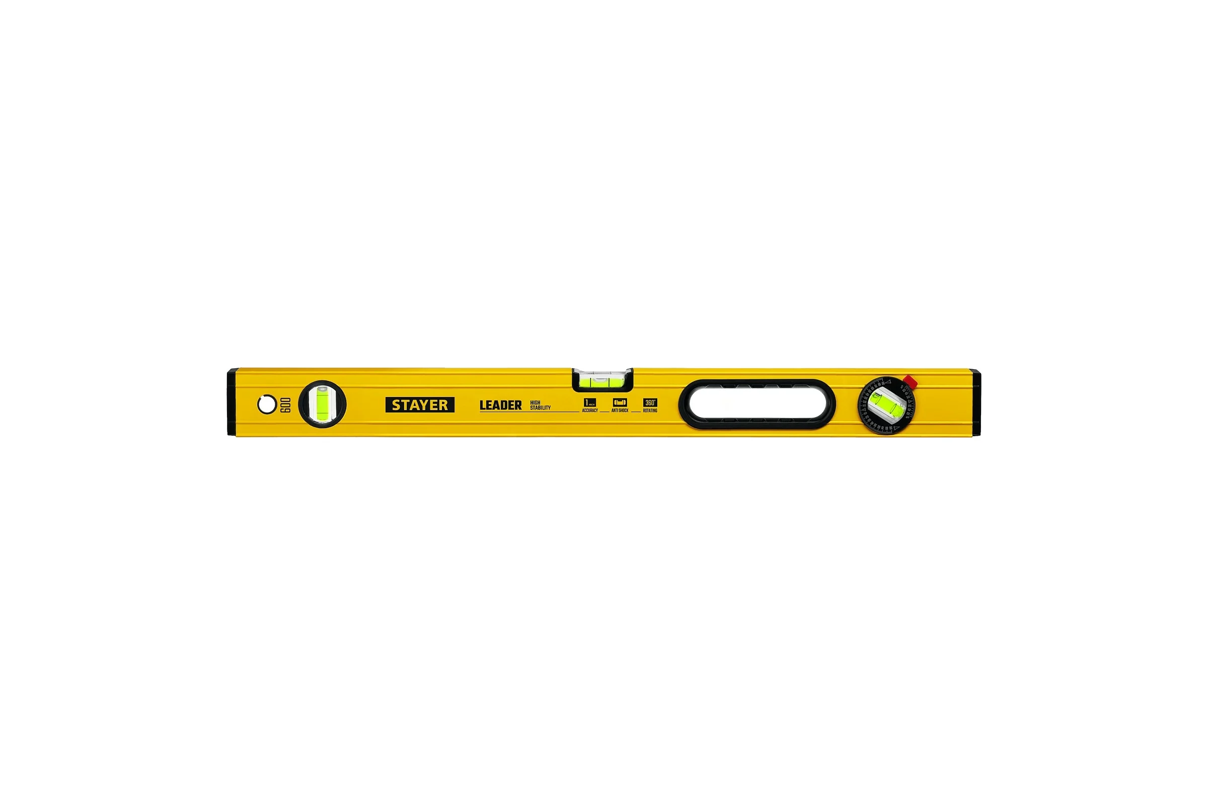 Уровень STAYER Leader 600 мм строительный фрезерованный 3466-060_z01