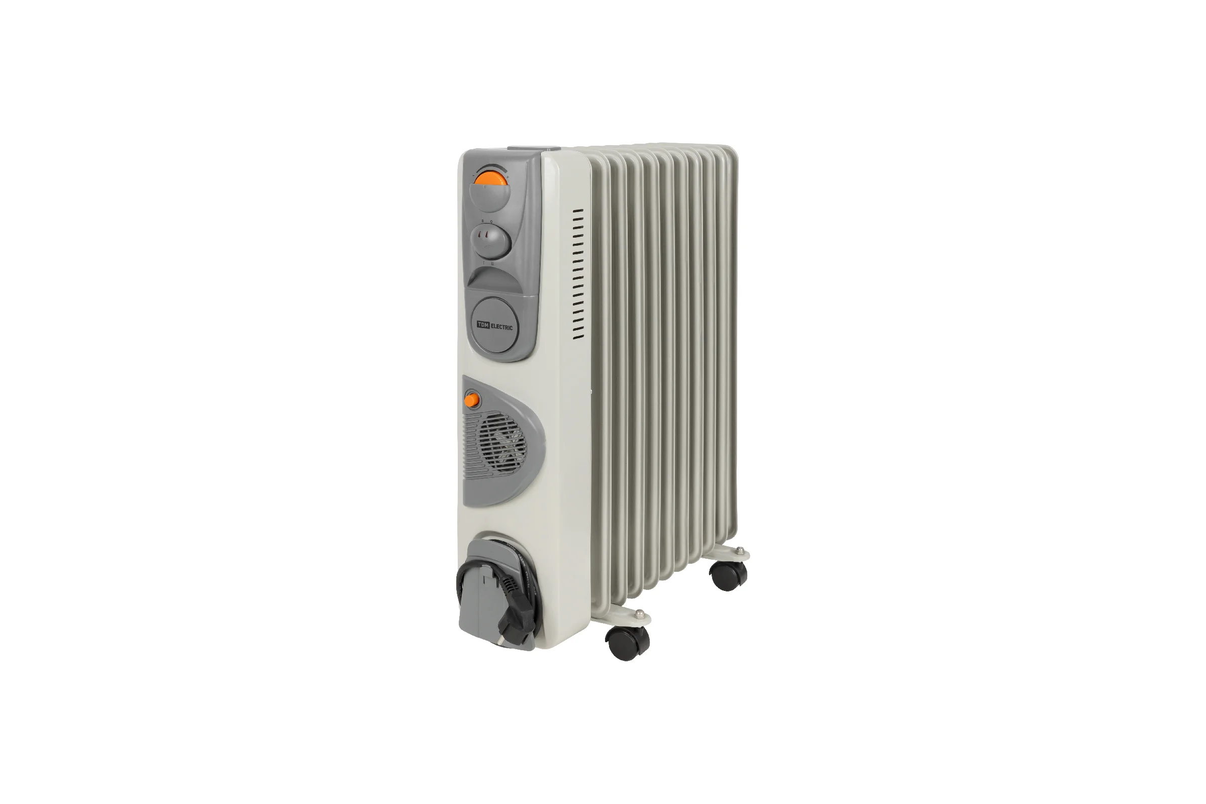 Масляный обогреватель TDM ELECTRIC МО-11ТВ, 2500 Вт, 11 секций, вентилятор, регулировка мощности 1000/1500/2500+400 Вт, термостат, SQ2501-0913