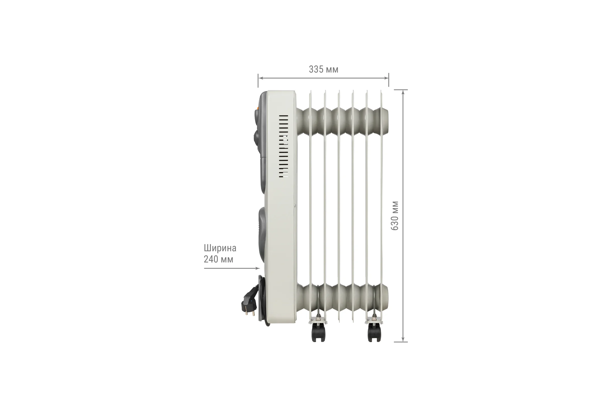 Масляный обогреватель TDM ELECTRIC белый, 1500 Вт, 7 сек, вент, регул. мощн. термостат SQ2501-0911