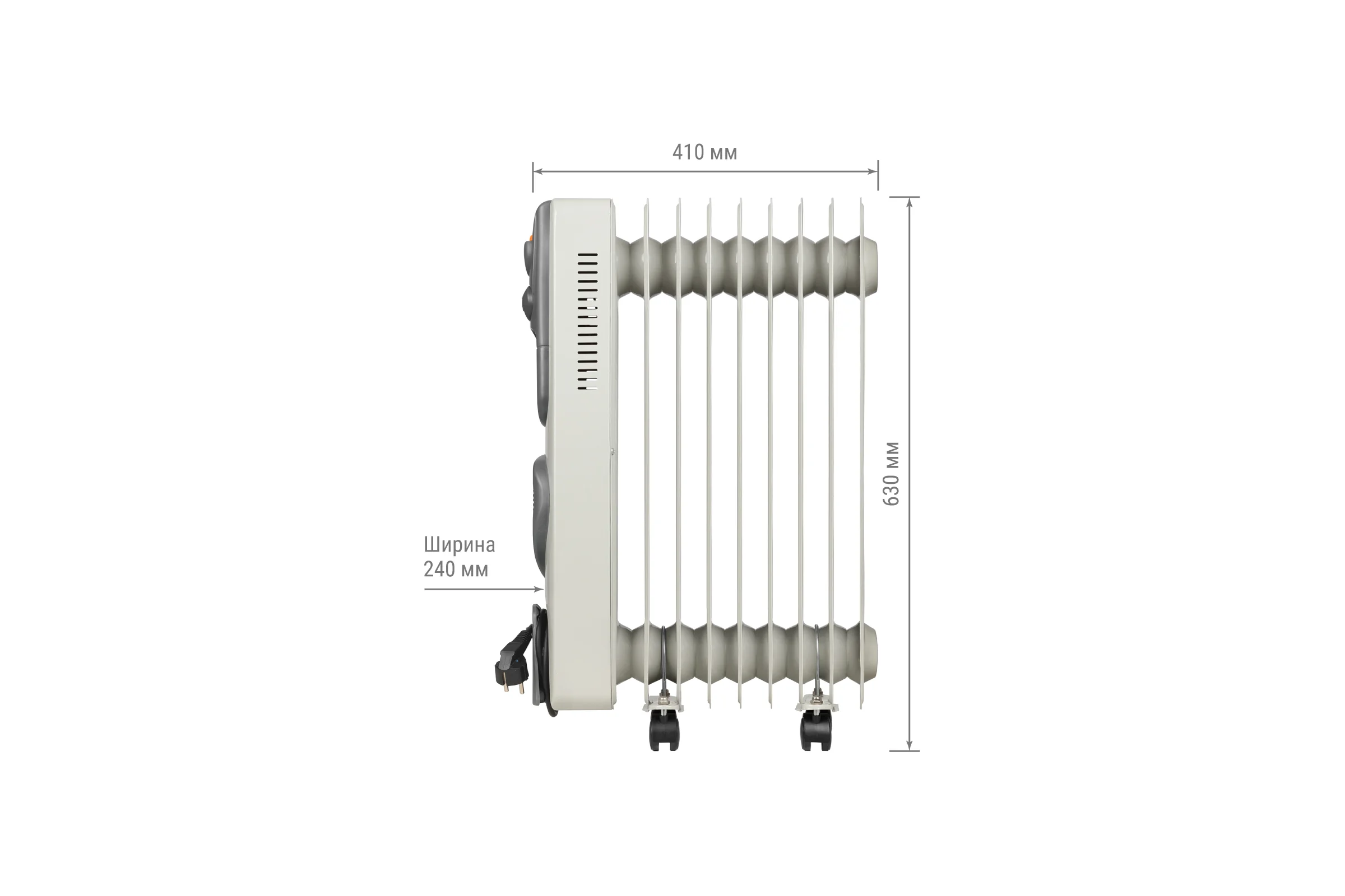 Масляный обогреватель TDM ELECTRIC МО-9ТВ, 2000 Вт, 9 секций, вентилятор, регулировка мощности 800/1200/2000+400 Вт, термостат, SQ2501-0912